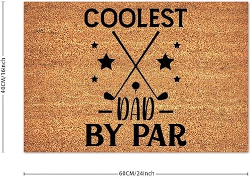 Miniatura 2 de Tapete de fibra de coco personalizado para el mejor papá por par, divertido tapete de bienvenida de 16 x 24 pulgadas, fácil de limpiar, tapete de