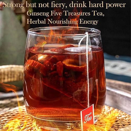 Miniatura 3 de Ginseng Cinco Tesoros Té Wubao 250g/8.8oz Ginseng Seis Tesoros Té de riñón Maca de los hombres Hierbas Energía Marido Huangjing, Mora, bayas de