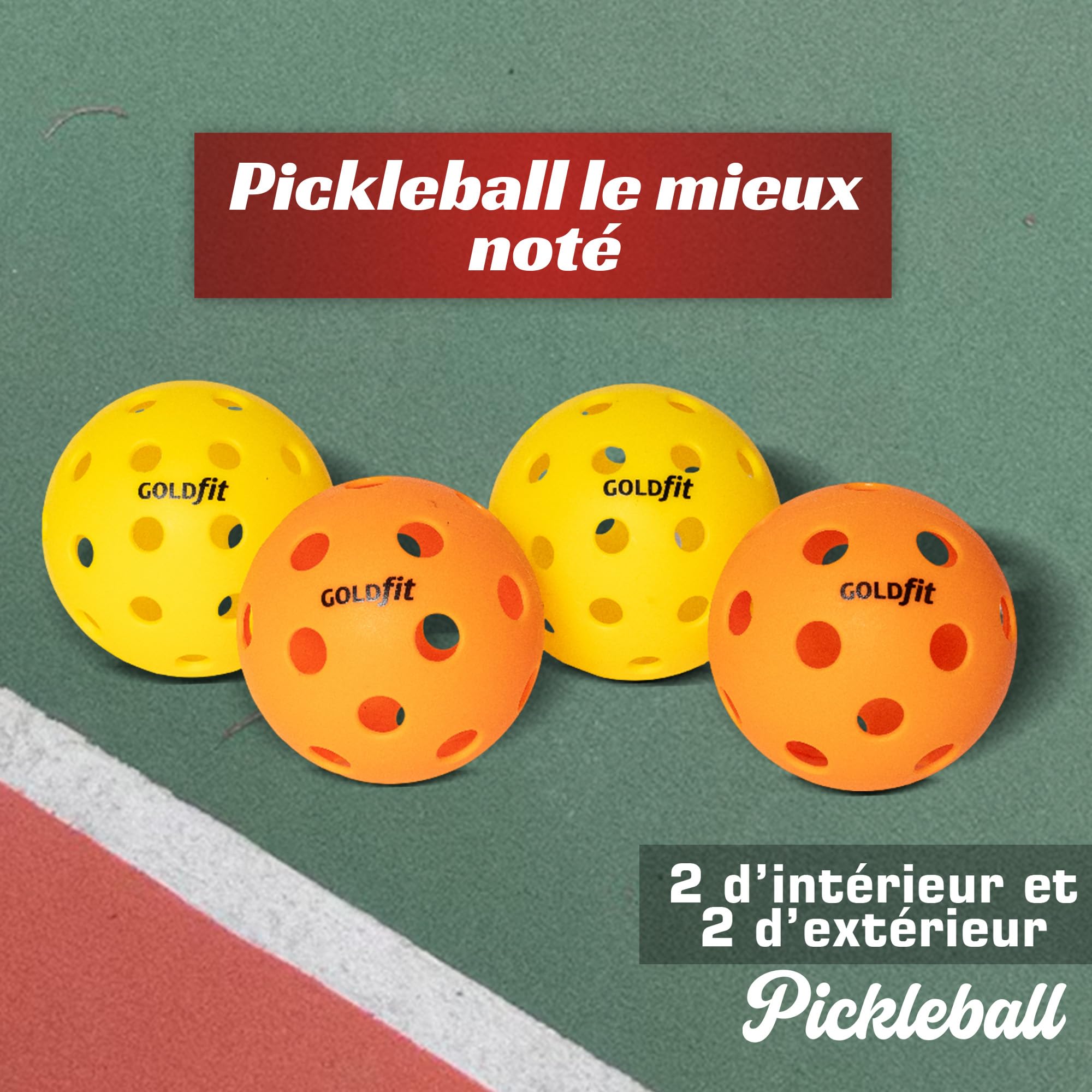 Ensemble de Pagaies de Pickleball, Raquettes en Fibre de Carbone Texturée avec 4 Balles et Sac, Légères, Ergonomiques, Antidérapantes, pour Hommes et Femmes de Tous Niveaux