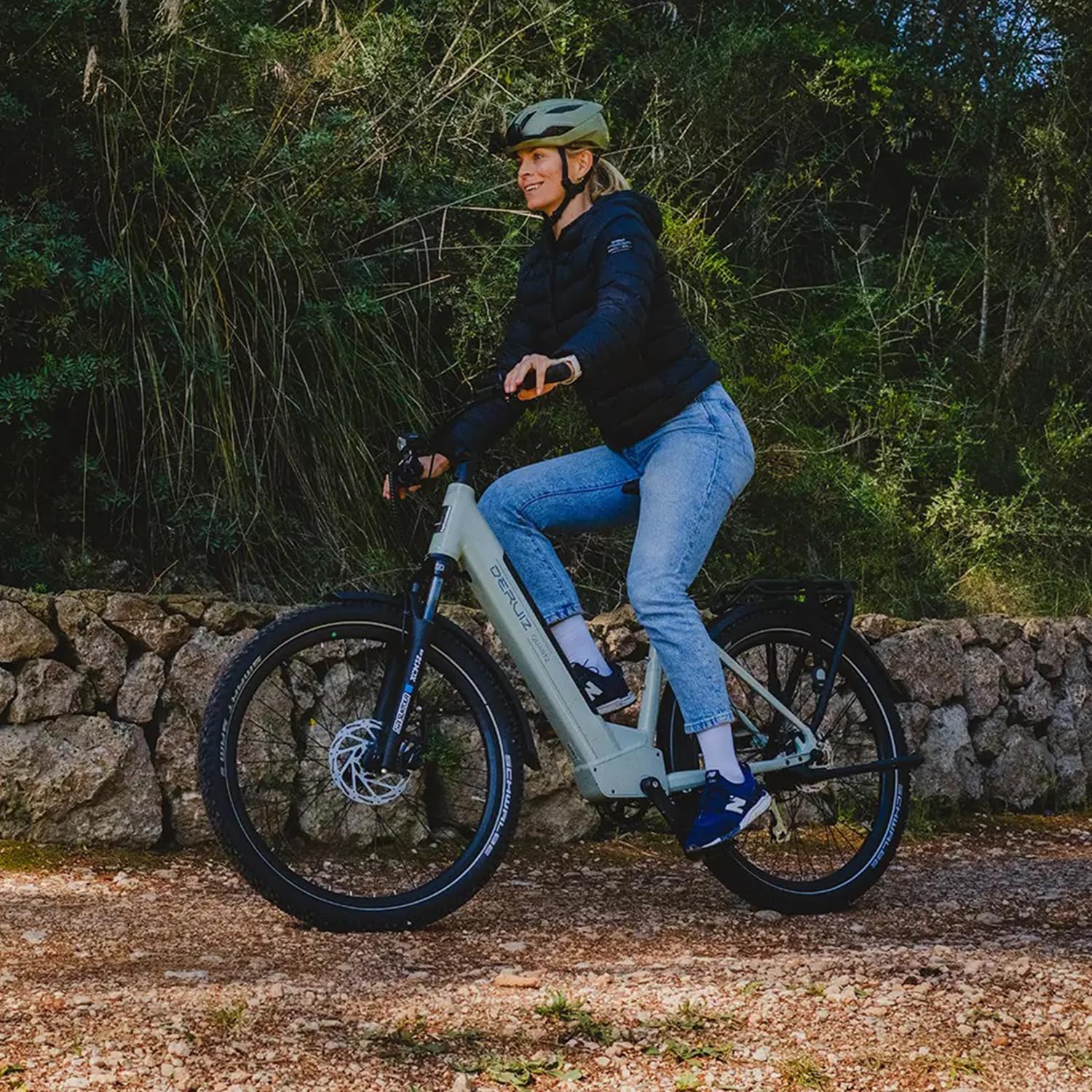 DERUIZ Quartz SUV E-Bike 27,5 Zoll Tiefeinsteiger Damen & Herren StVZO | 250W Heckmotor 55 Nm, 48V 644Wh Akku bis 160 km, Shimano 8-Gang, hydraulische Scheibenbremsen, RH 46 cm