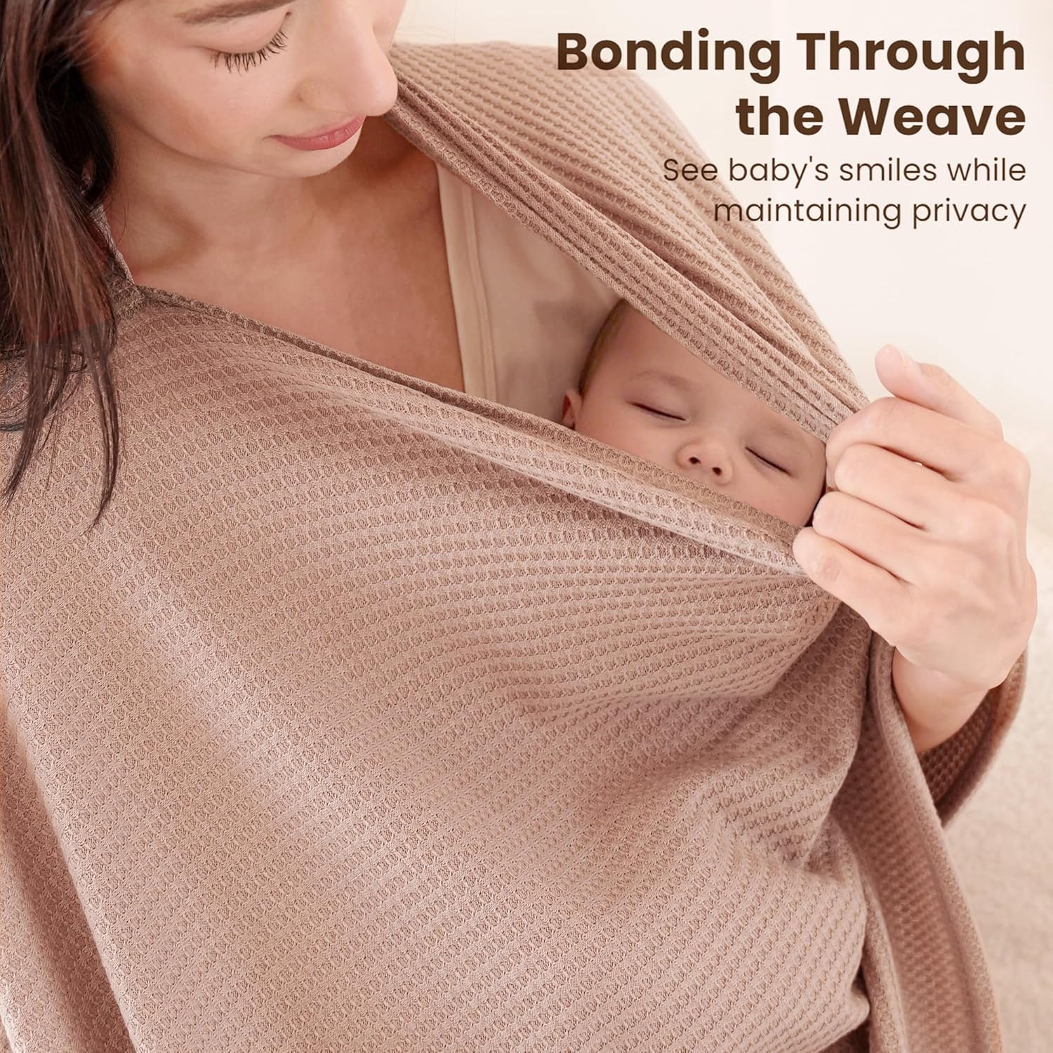 Telo da allattamento | Sciarpa da allattamento per viaggiare | Nursing Cover | Breastfeeding Cover | Versatile e comoda e portatile (cammello)