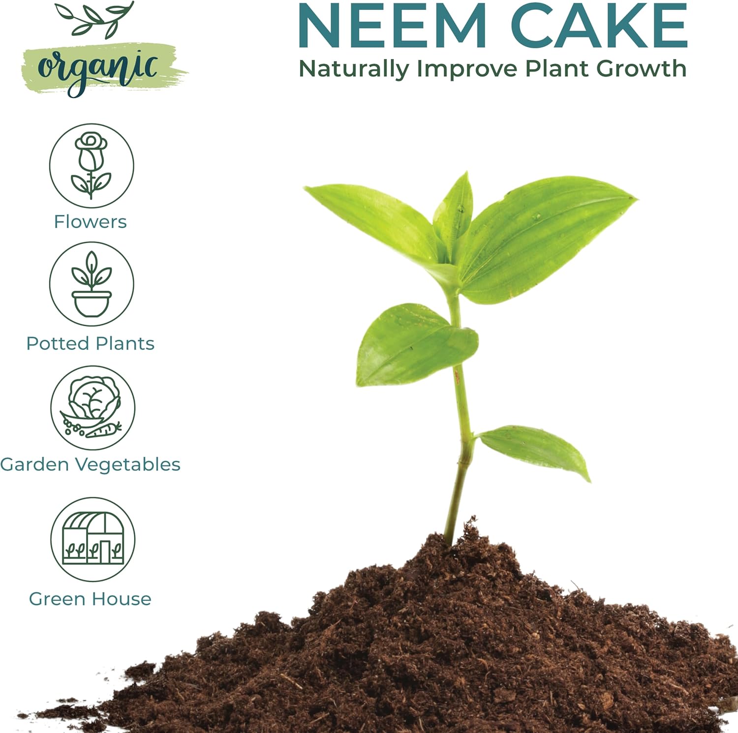Zatural Natural Neem Cake Powder | Premium Organic Soil Conditioner & Plant Fertilizer | Azadirachta Indica Seed Meal (5 Pounds)