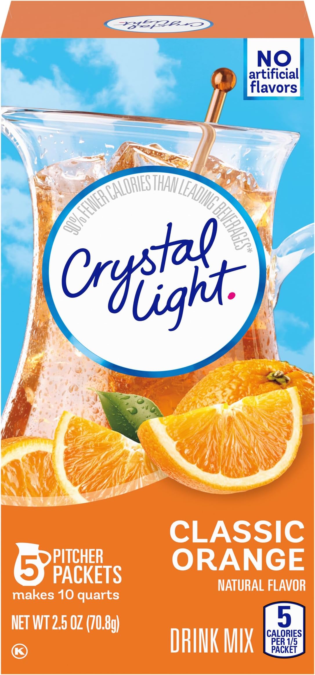Crystal Light Pitcher Packets, Classic Orange, 2.5 OZ