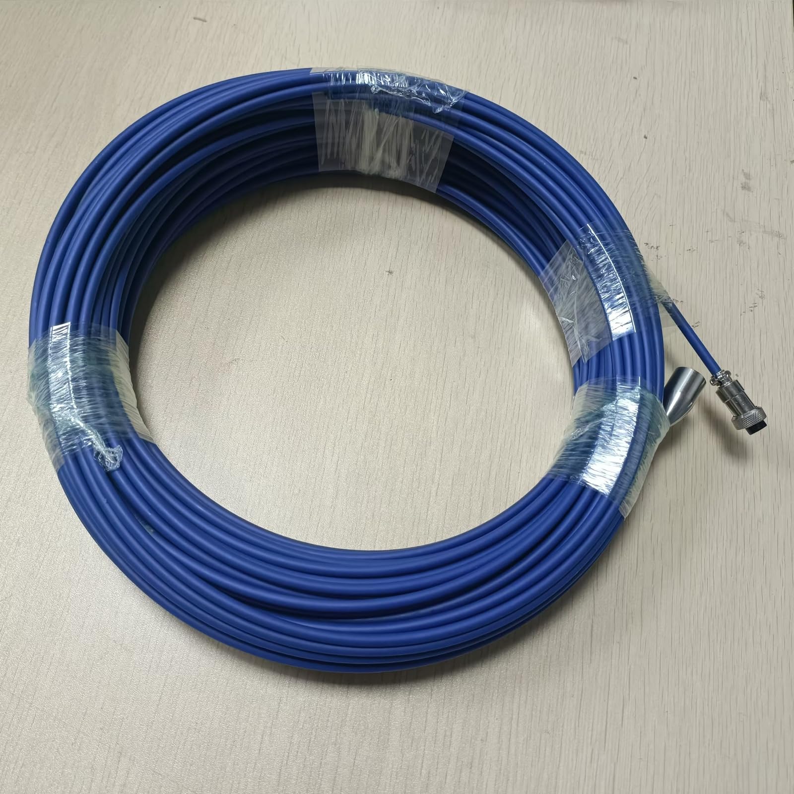 Sewer Camera Replacement Cable 100ft,JQKJCAM 5MM Blue Semi-Rigid Cable for 25mm Drain Pipe Sewer Inspection Camera H6-image-43