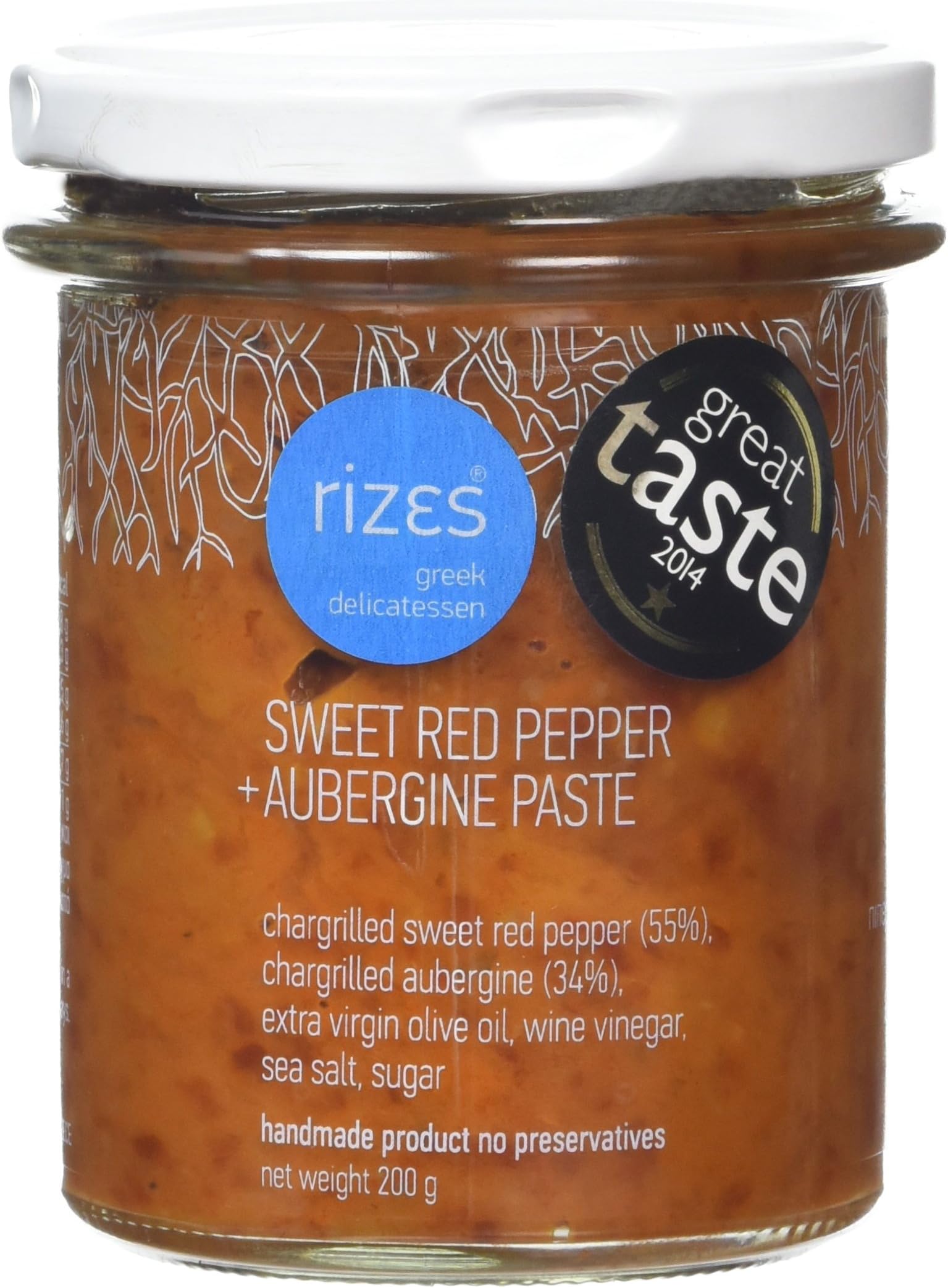 Rizes Greek Delicatessen Sweet Red Pepper and Aubergine Paste 200 g