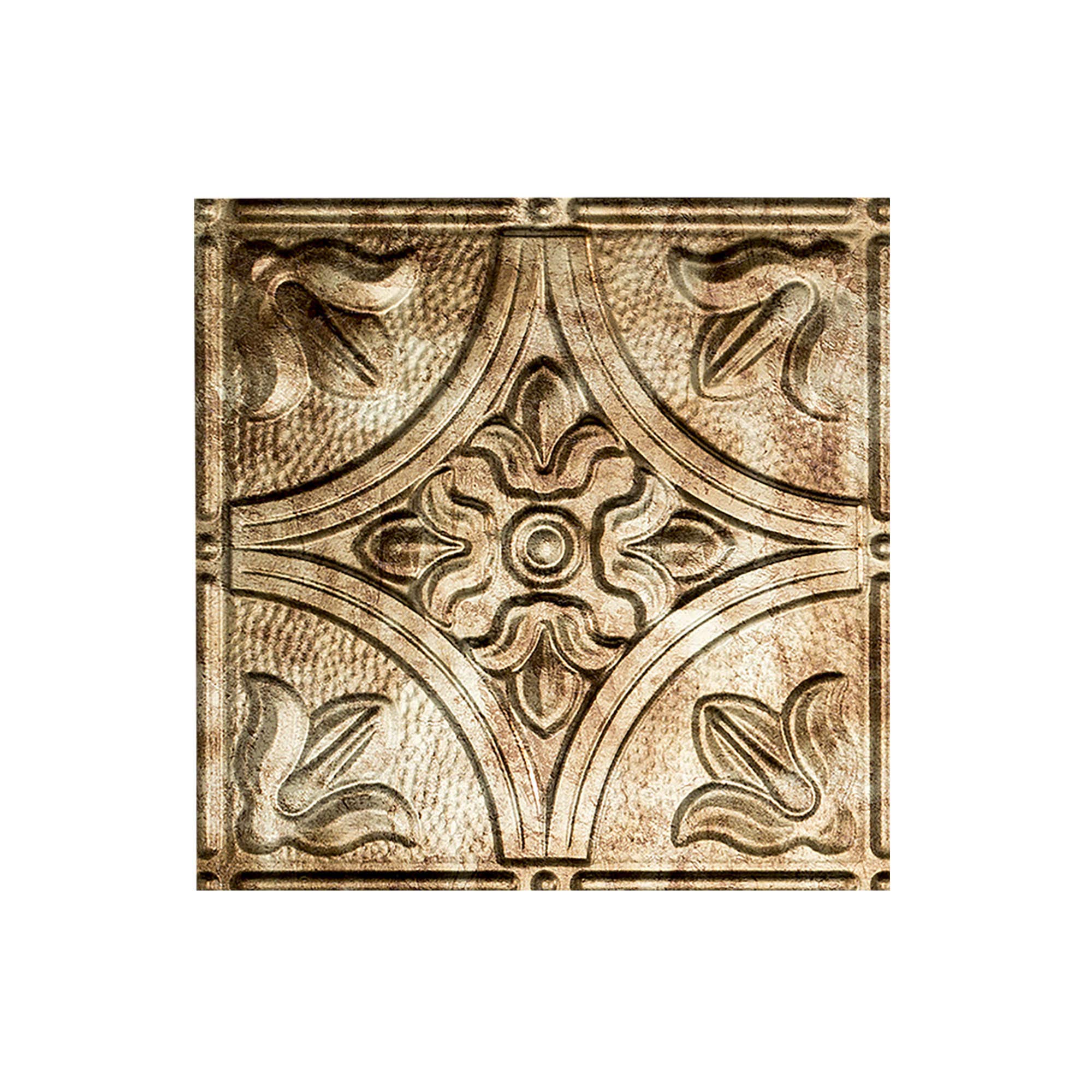 Copper Polish FASÄDE Portrait Decorative Vinyl Glue Up Ceiling Panel In Oil-Rubbed  Bronze (12X12 Inch Sample 2x2 Ceiling Tiles, image size:2000x2000