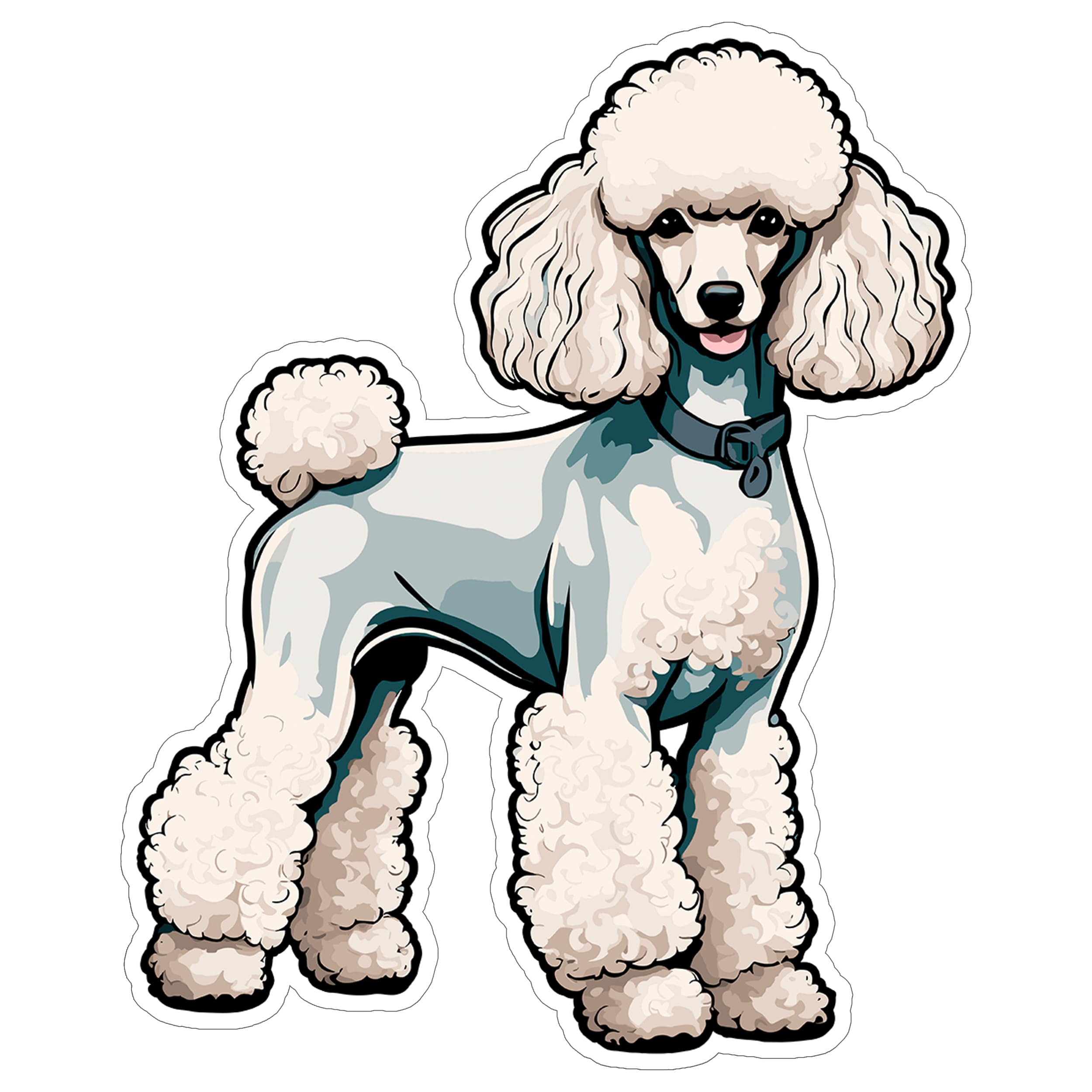 Poodle Sticker 4 Inch Standard Lover Hypoallergenic Dog - Waterproof Animal Vinyl Decal for Laptop Water Bottle Car Tumbler - Durable Aesthetic