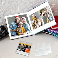 Vista 4 de Lineco Esquinas de montaje de polipropileno sin ácidos, autoadhesivas y sensibles a la presión, 1.25 pulgadas, para imágenes y documentos