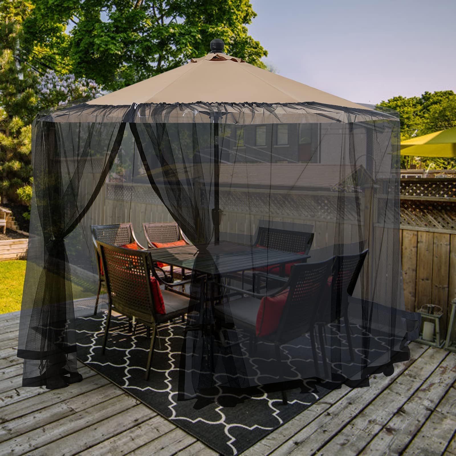 11 ft led round offset patio umbrella in chili red Elm 10 ft. Outdoor / Patio Cantilever Hanging Umbrella