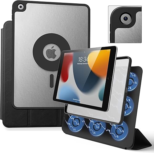 Funda para iPad de 987 generación de 10.2 pulgadas, magnética, funda protectora desmontable con soporte para lápices, apagado y encendido automático