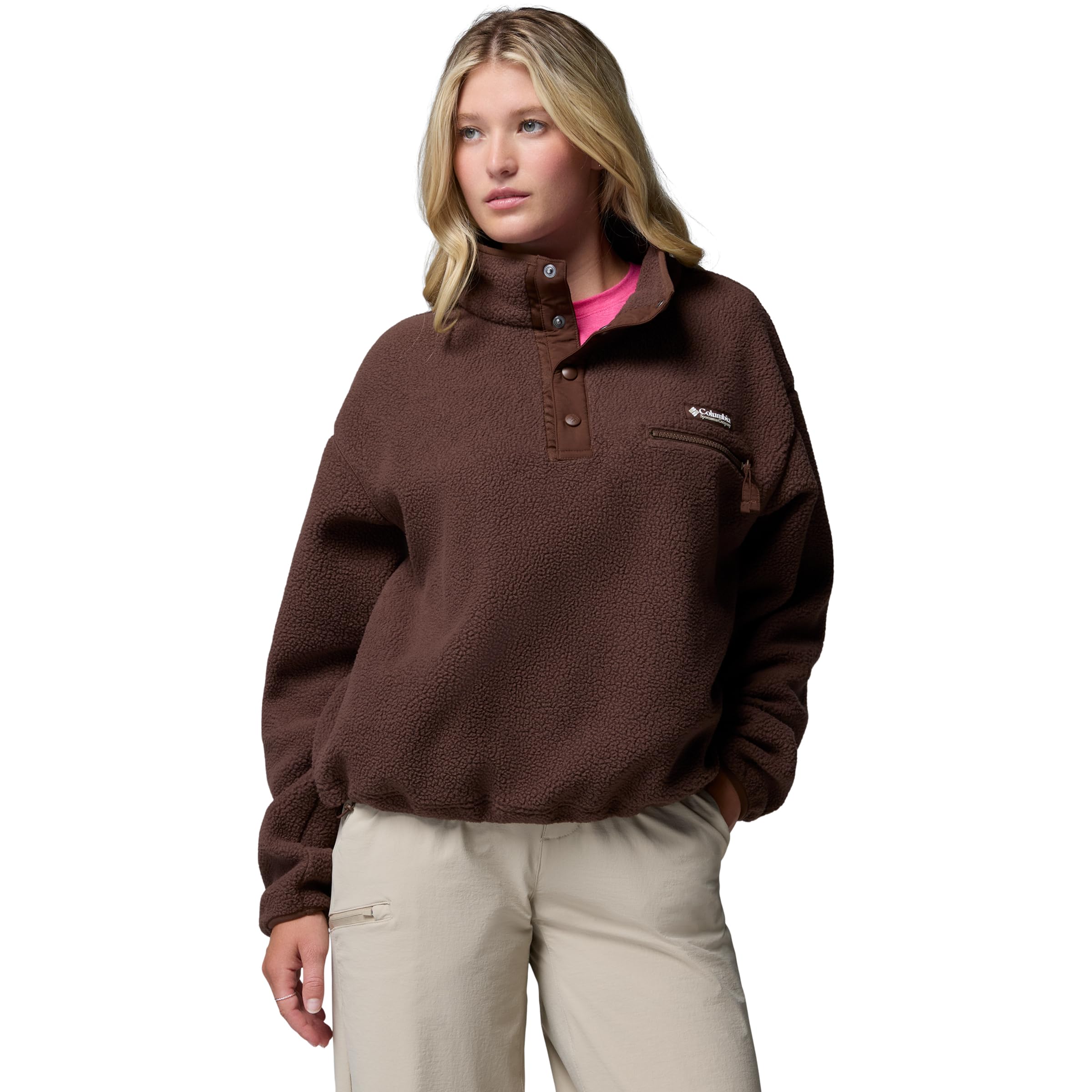 Columbia Damen Helvetia II Cropped Half Snap Pullover, Tobacco, S