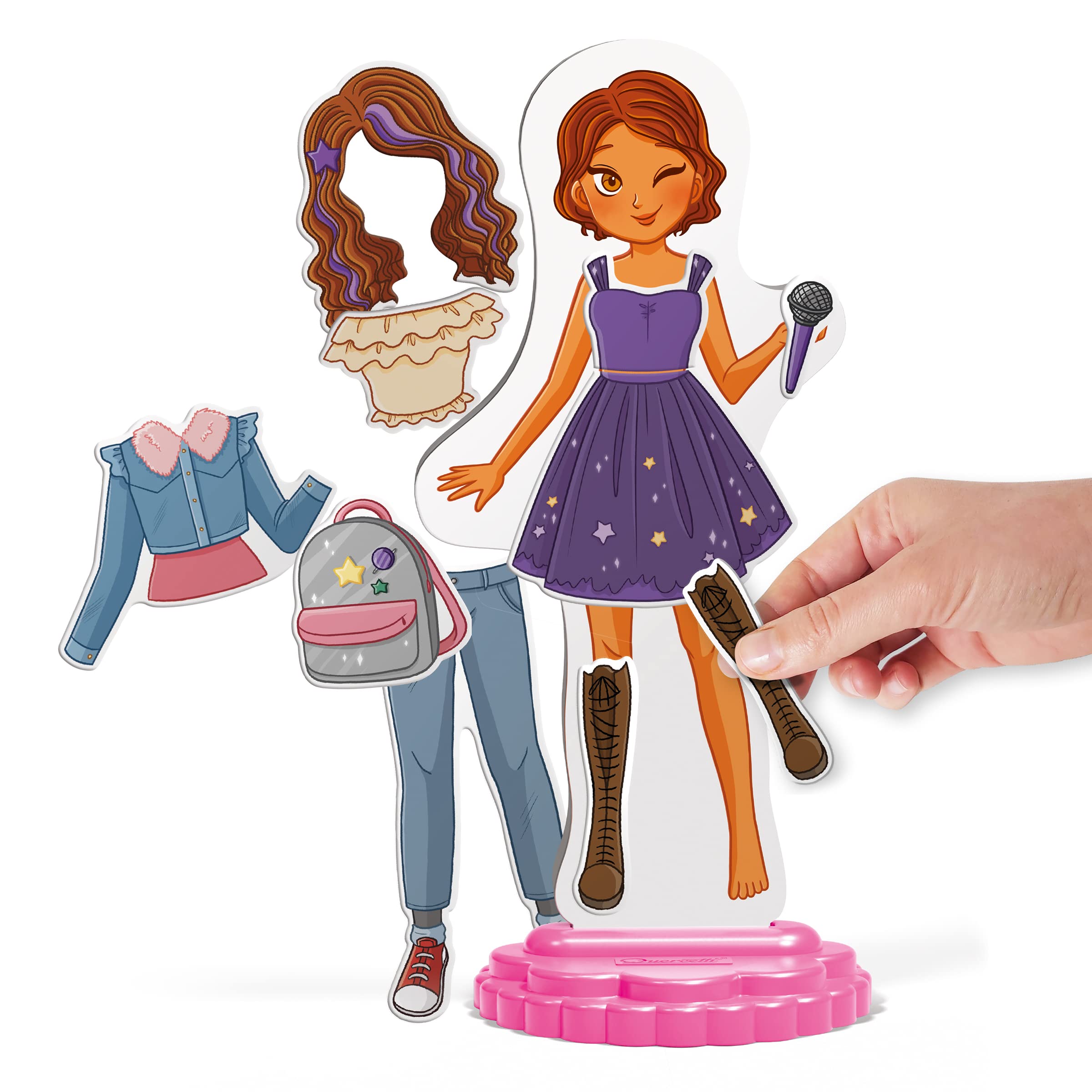 Quercetti Magnetic Fashion Laura, Costruzioni magnetiche Bambina 5+ Anni con Bambolina da Vestire e 29 Abiti, Giochi Creativi Bambina 6 Anni, Regalo Bambina 6 Anni, Giochi da Tavolo Bambini