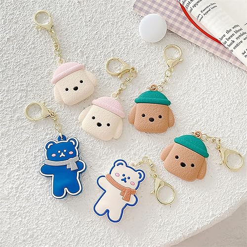 Miniatura 3 de Funda de silicona de animales lindos compatible con Airtags Finder Location Tracker Llavero para niños y mascotas llaves