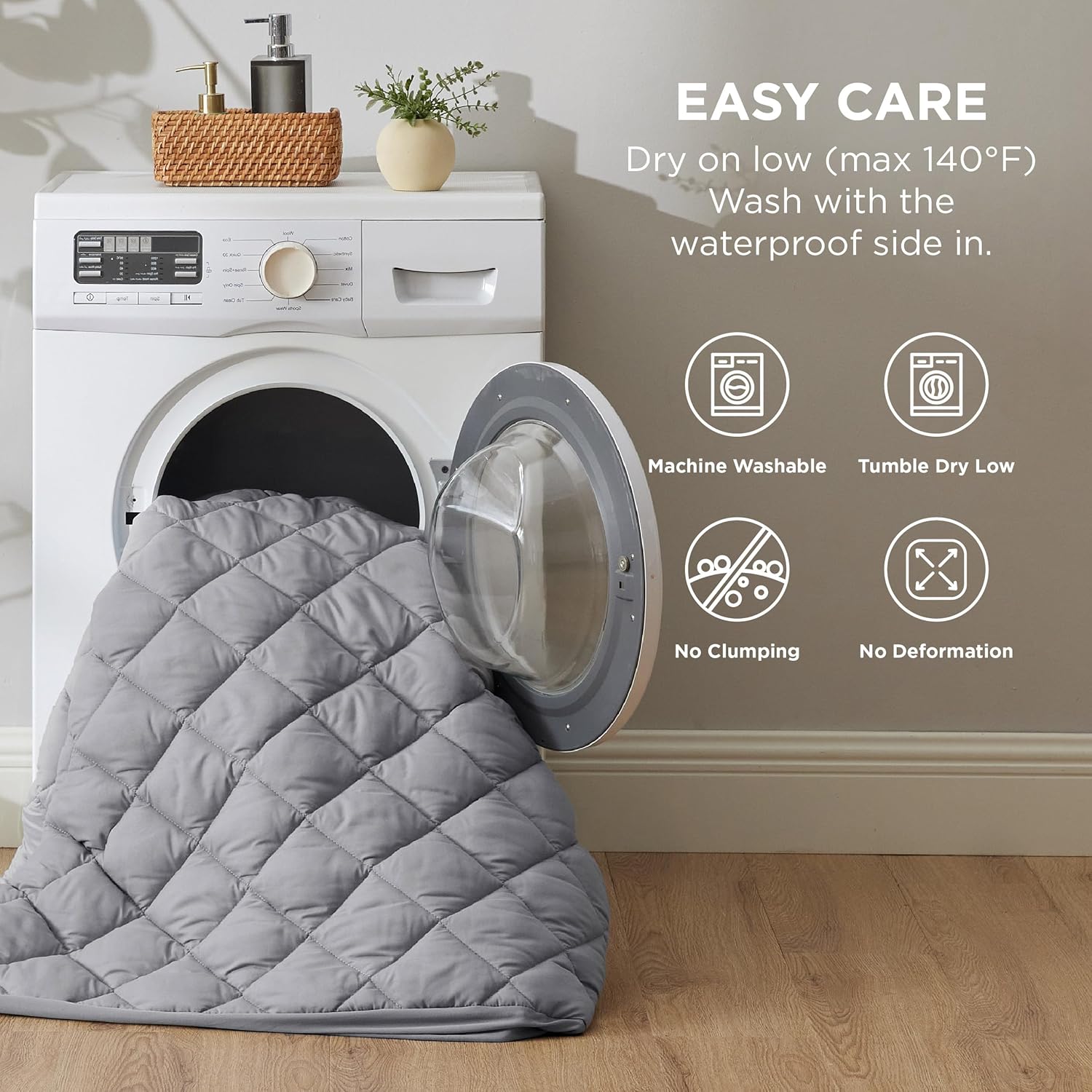 Bedsure Queen Mattress pad, Quilted Waterproof Mattress Protector with Deep Pocket up to 22 Inches, Soft Breathable Bed Pad Covers, Queen Bed Topper for Home, Bedroom, Hotel –Grey - Image 6