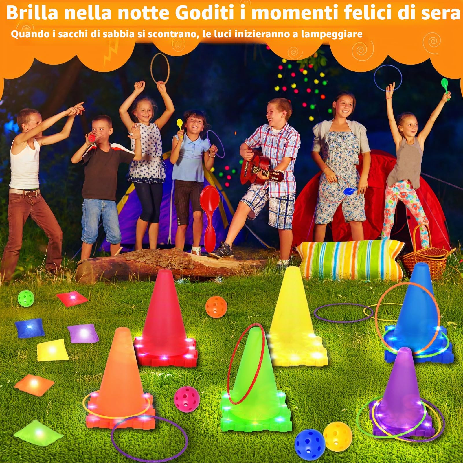 Giochi Da Esterno Per Bambini, 40 Pezzo Giochi Di Lancio Per Esterni, Giochi Esterno Da Giardino, Giochi Giardino Bambini, Palla & Anello & Bean Bag Toss, Giochi Di Lancio Per Bambini, Adulti