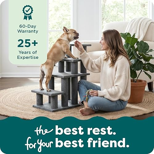 Miniatura 8 de furhaven fácil paso escaleras de mascotas, Crema