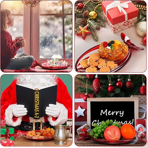 Miniatura 5 de Plato para dulces de Navidad, bandeja de caramelos de menta, platos para servir Navidad, bastón de caramelo, decoración de platos de Navidad, cuenco