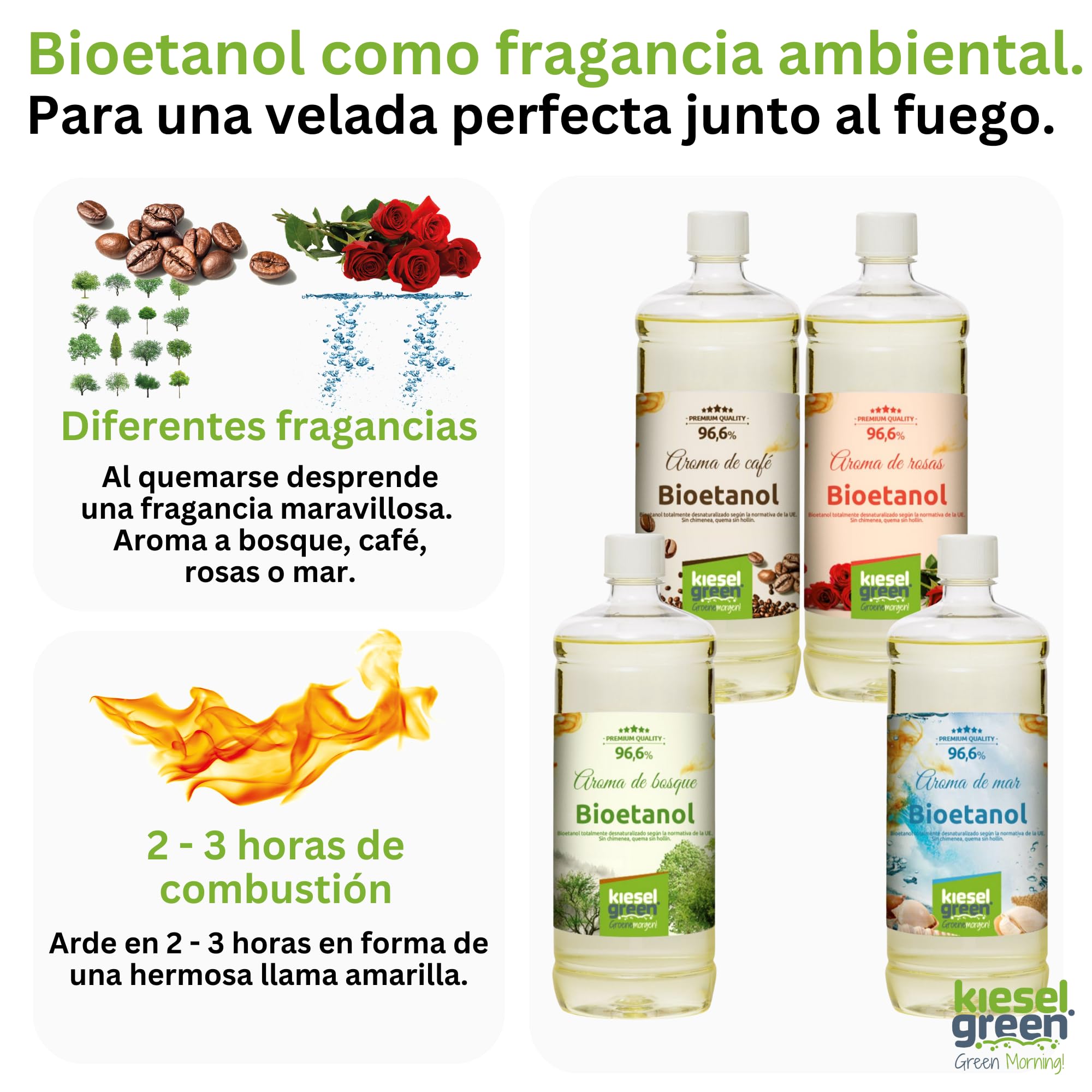 Bioetanol 12 x 1 litro con Fragancia para Chimenea de Etanol, Muchas Variedades – Bioalcohol como Fragancia de Ambiente – Estufas de Bioetanol, Biochimenea Etanol, Ethanol (M3)