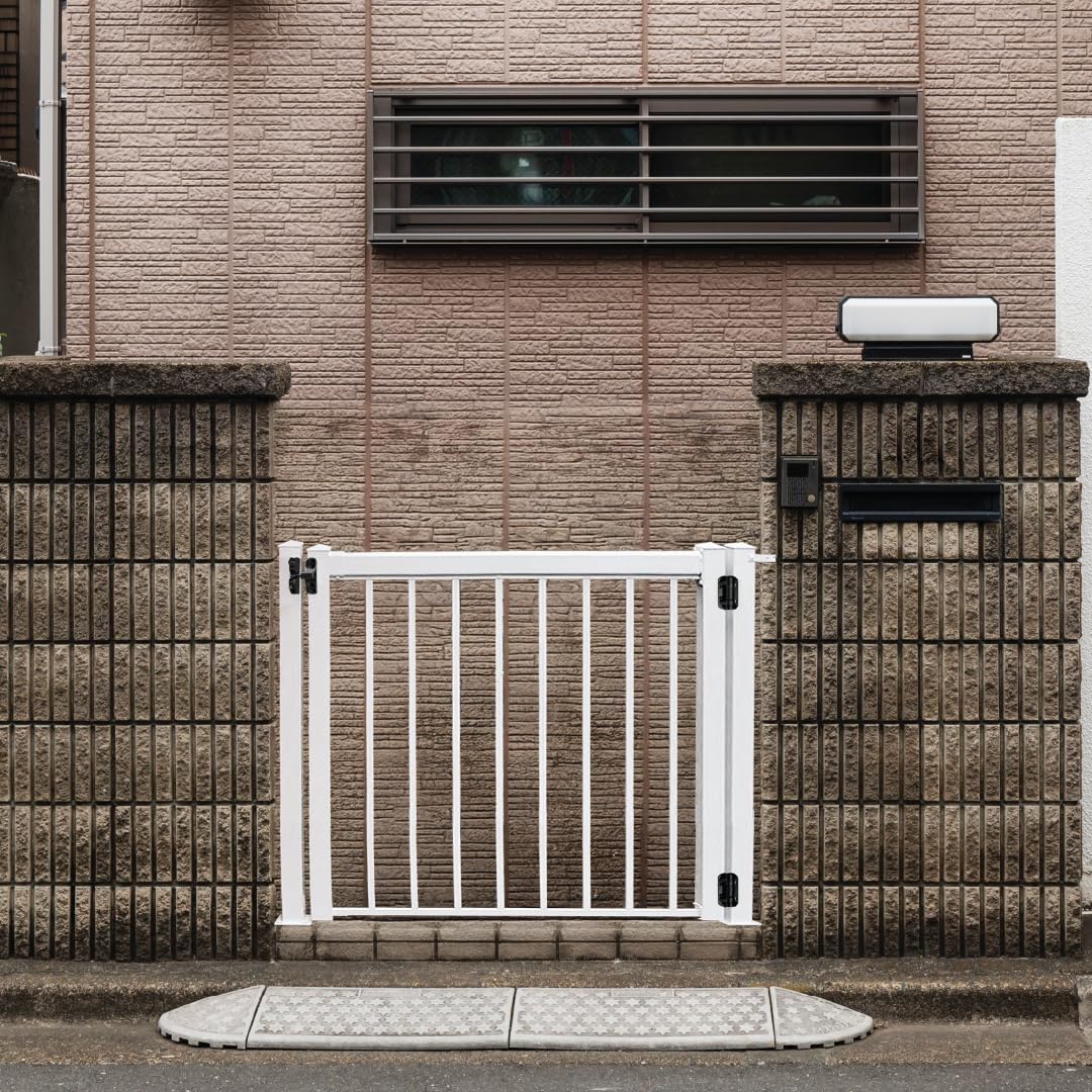 Gate Kit - Lightweight Aluminum gate Package for Outdoor Patio, Deck and Garden use. Custom Size Build for DIY (48" max Opening) (3/4" pickets, White). Hinges/Latch Included.