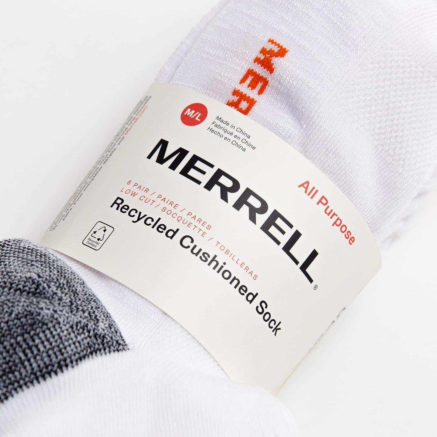 Merrell Unisex MOAB Speed Lightweight Hiker Sock 6 Pair Pack, White, S/M - Image 3