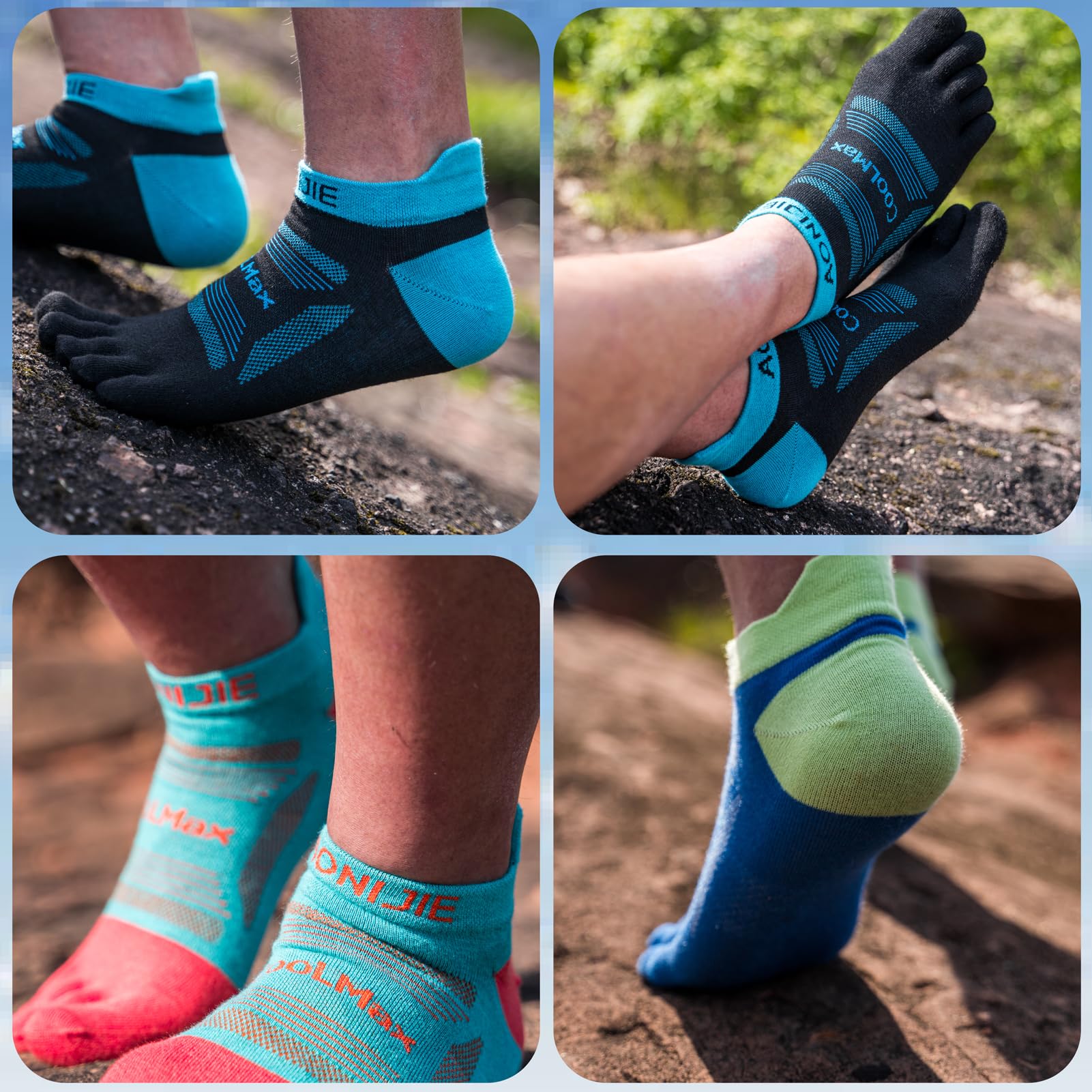 Azarxis Calcetines deportivos de cinco dedos para correr para mujeres y hombres, calcetines de corte bajo hasta el tobillo, calcetines de un cuarto de punto, 3 pares