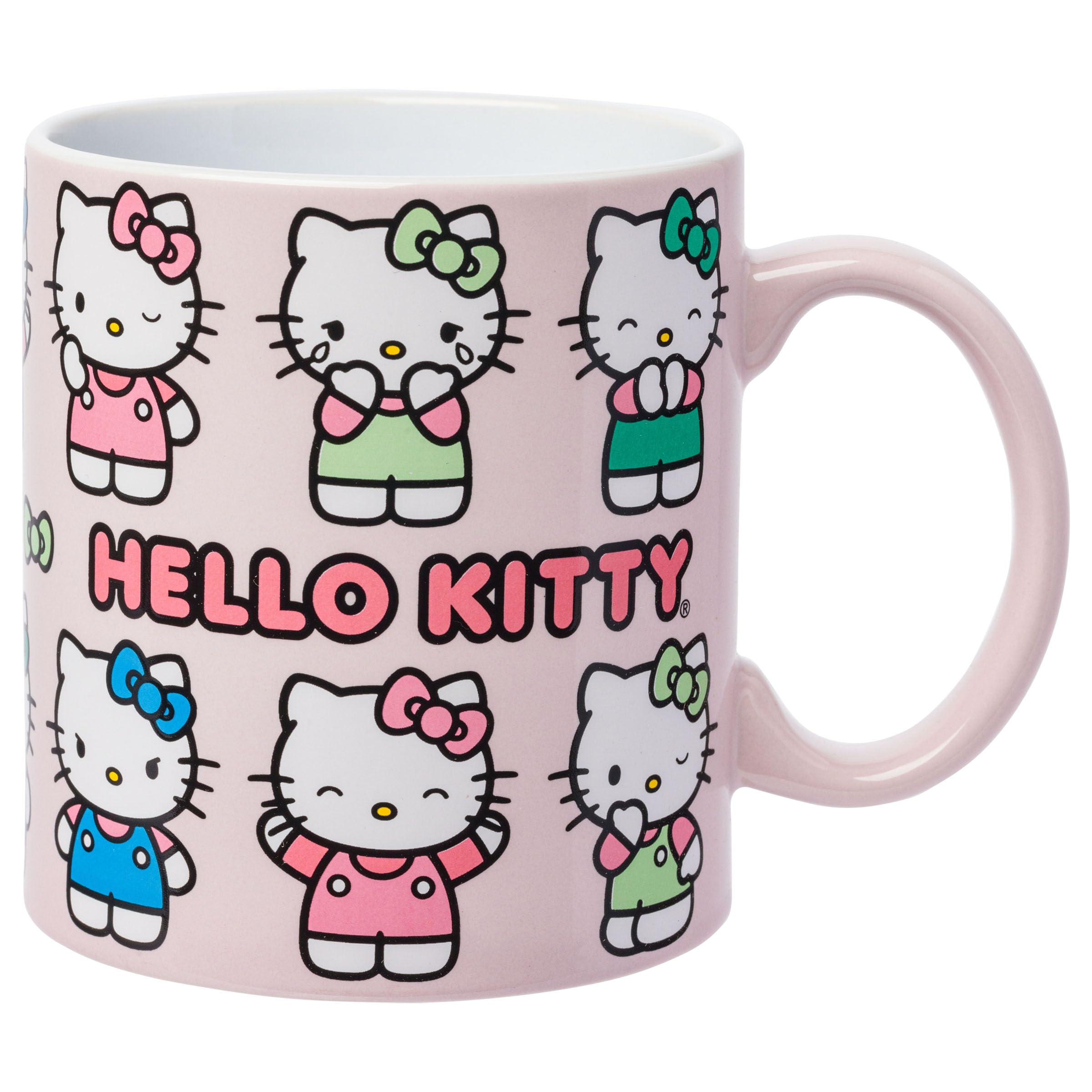 Silver Buffalo Sanrio Hello Kitty Various Emotions And Poses Mug, 20 Ounces
