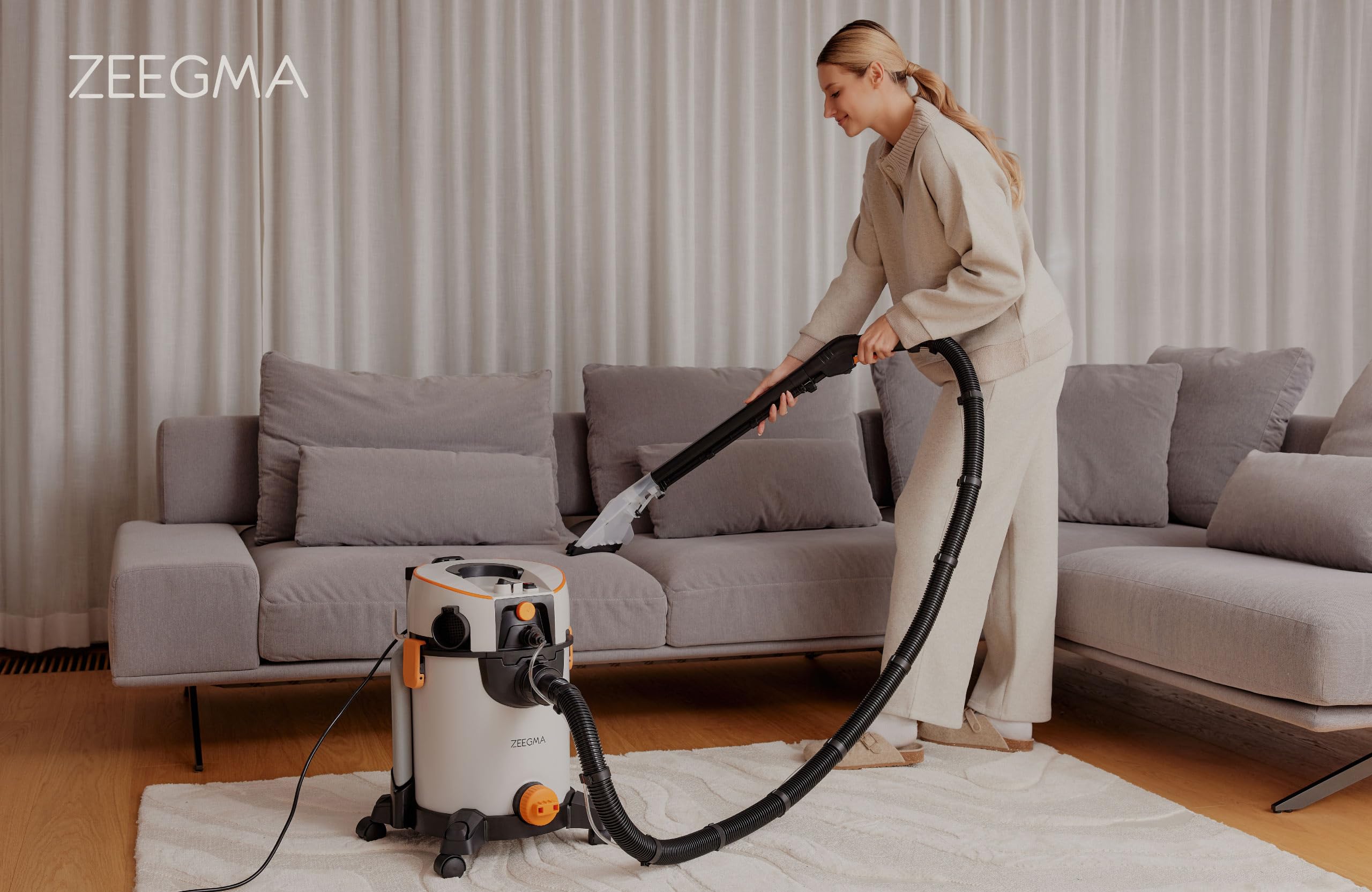ZEEGMA Zonder Wash odkurzacz piorący 1400W z funkcją ekstrakcji, HEPA, nadmuchem i dużym zasięgiem 13m do dywanów, tapicerki, wykładzin – idealny do domu, biura, garażu i samochodu | Filtr HEPA, promień działania 13 m, wraz z bogatym wyposażeniem, idealny