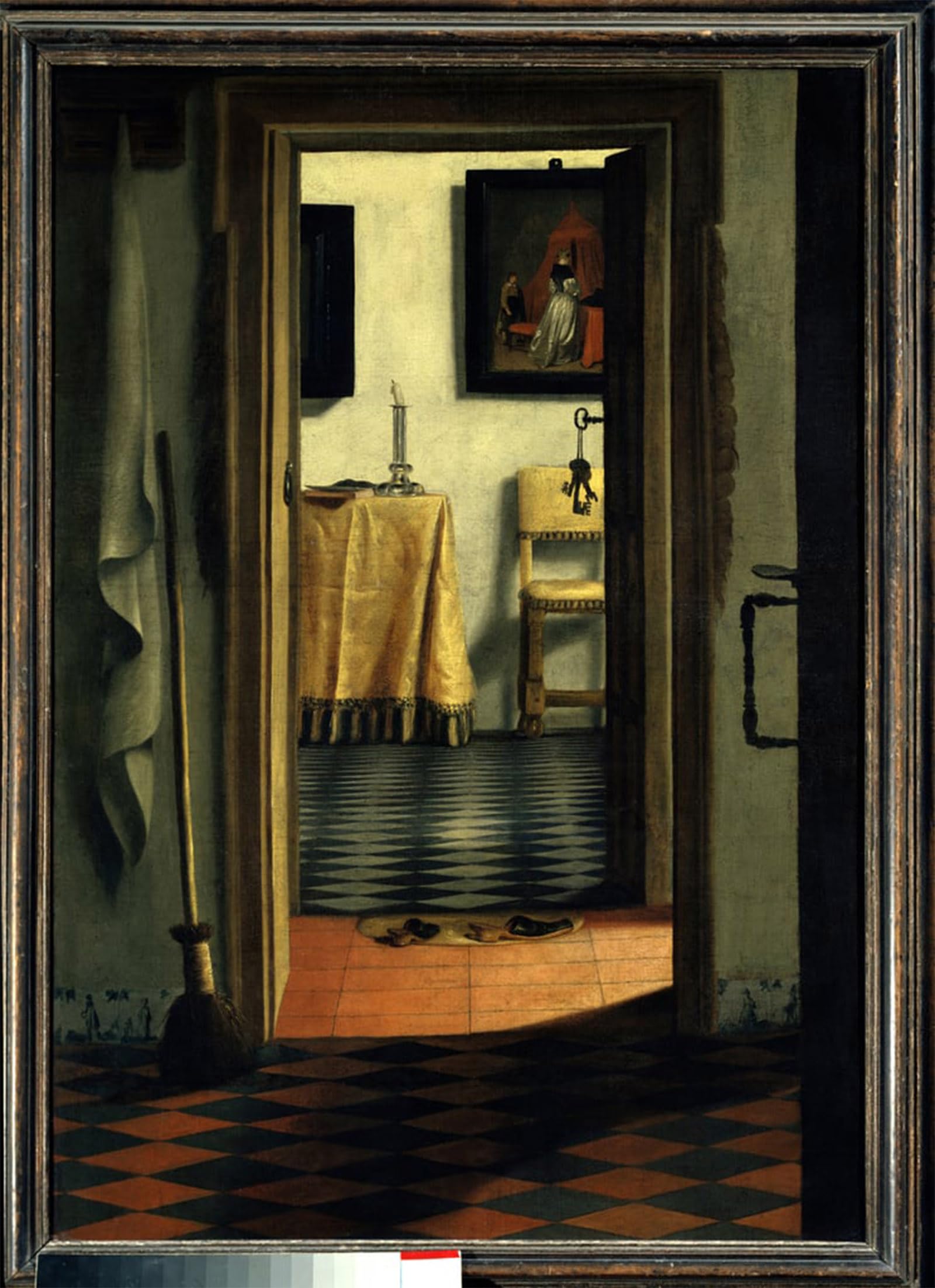 ARTXLXXBN Famous Art Print Poster Vintage Wall Art the Slippers an Interior of House in by Samuel Van Hoogstraten Canvas Art Poster for Home Decor 60x90cm