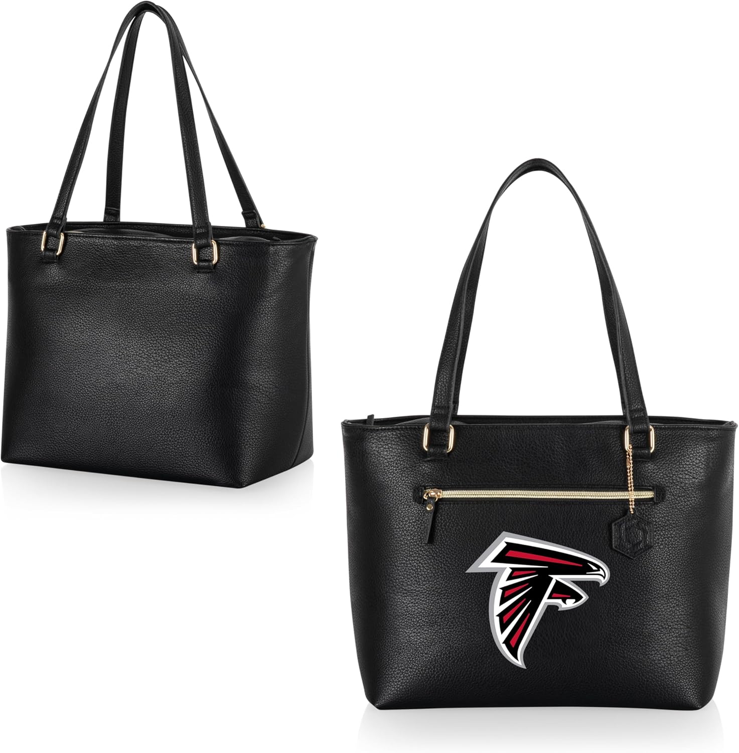 PICNIC TIME NFL Uptown Cooler Tote Bag, Insulated Purse Lunch Bag, Stylish Beach Bag Soft Cooler, (Black)