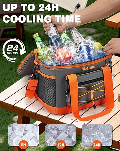 Miniatura 2 de Bolsa térmica suave aislada de 20L33L, 2750 latas, enfriadores plegables de camping de 4 capas a prueba de fugas portátiles para playa, viajes,