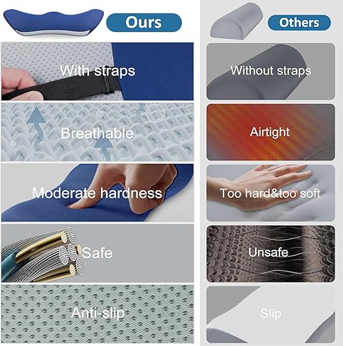 Miniatura 8 de Dikuer Almohada de apoyo lumbar térmica, almohada de apoyo lumbar de espuma viscoelástica con almohadilla térmica desmontable para aliviar el dolor