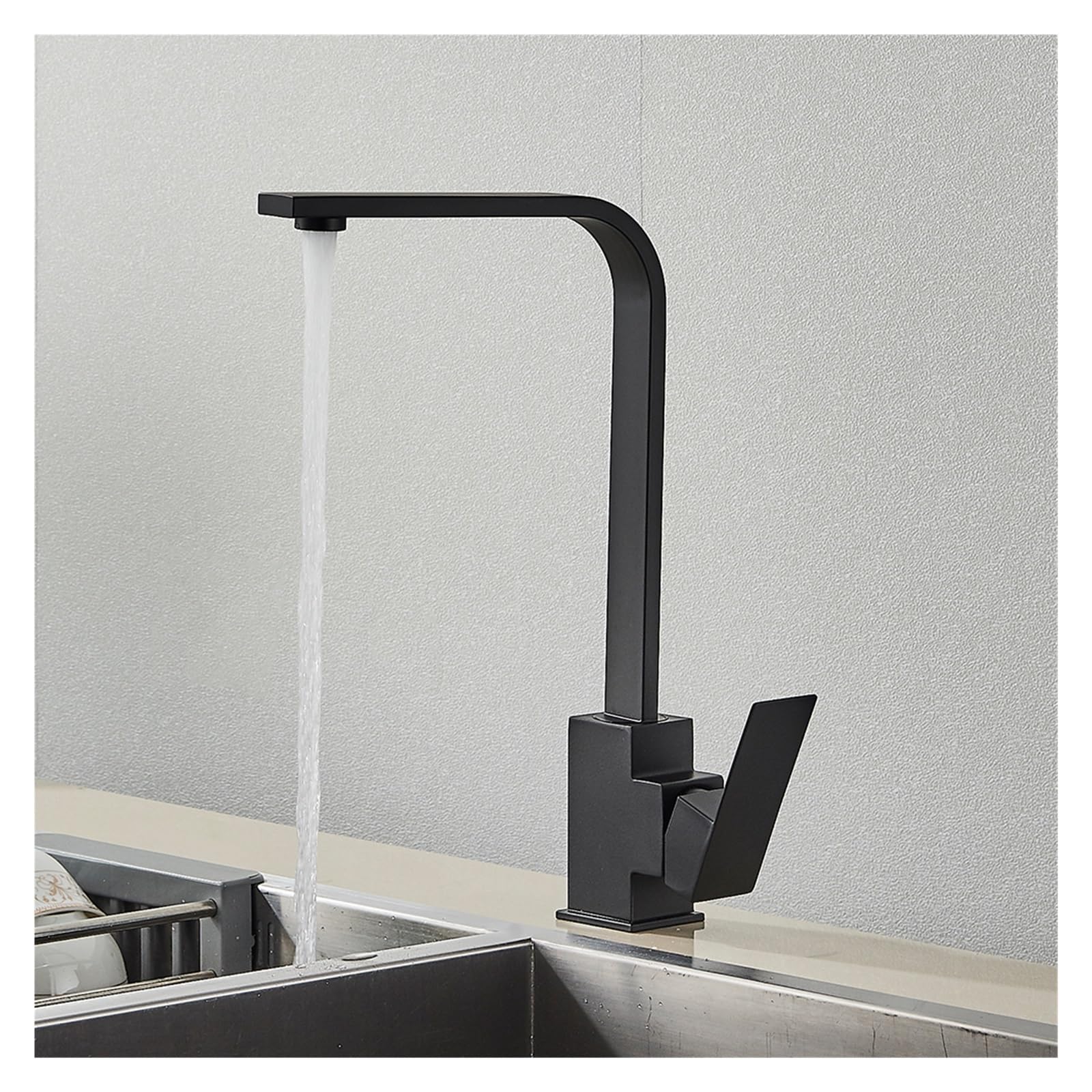 ZQFHSX Brushed Nickel 360 Degree Swivel Kitchen Faucet Countertop Installation Hot and Cold Mixing Single Lever One Hole Bathroom Crane(Brushed Nickel)