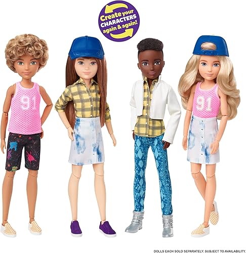 Miniatura 4 de Creatable World Everyday Style Pack ES-619, conjunto de ropa y accesorios de 11 piezas con 3 camisetas, 3 pantalones, 3 pares de zapatos, 2