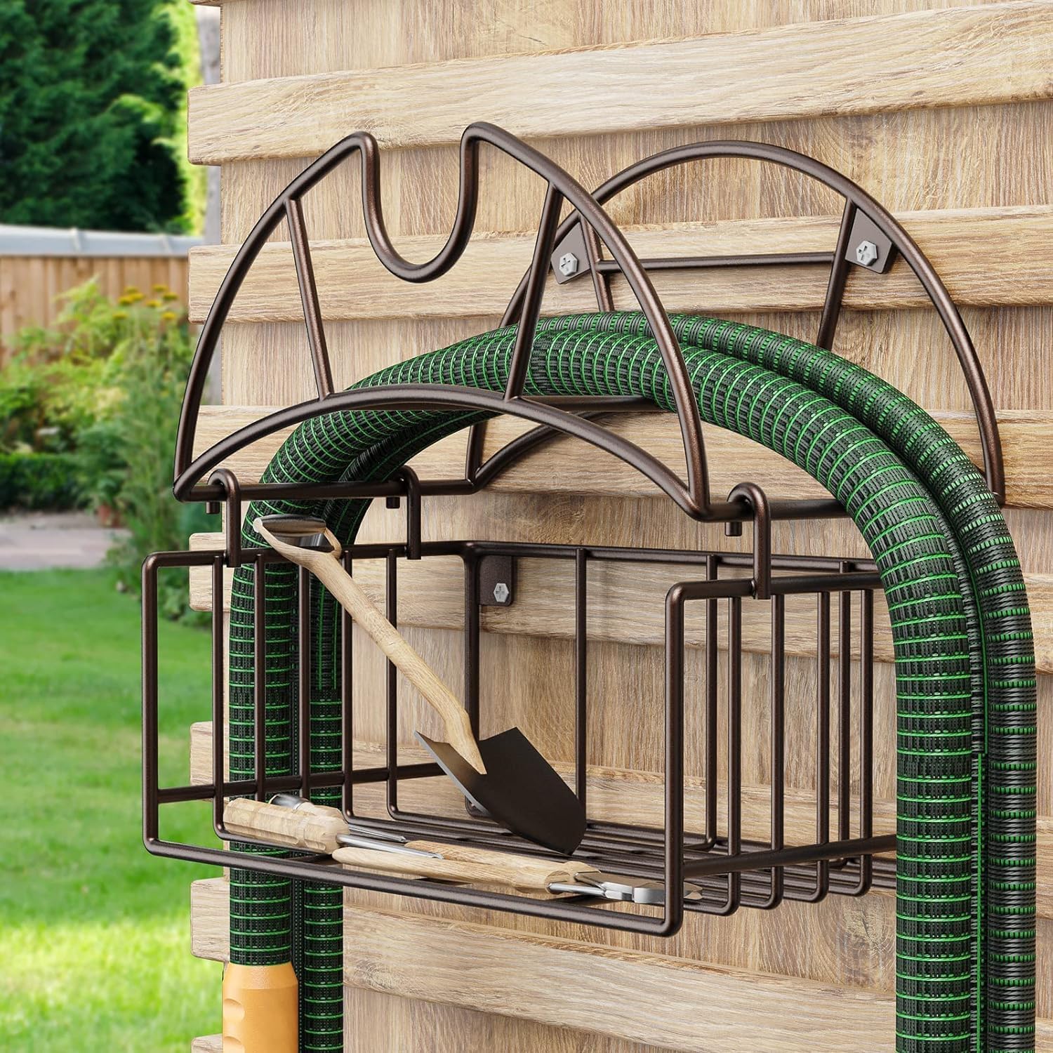 Fockety Gartenschlauchhalter Edelstahl - 4,5 Kg Tragkraft, Einfach Aufhängen