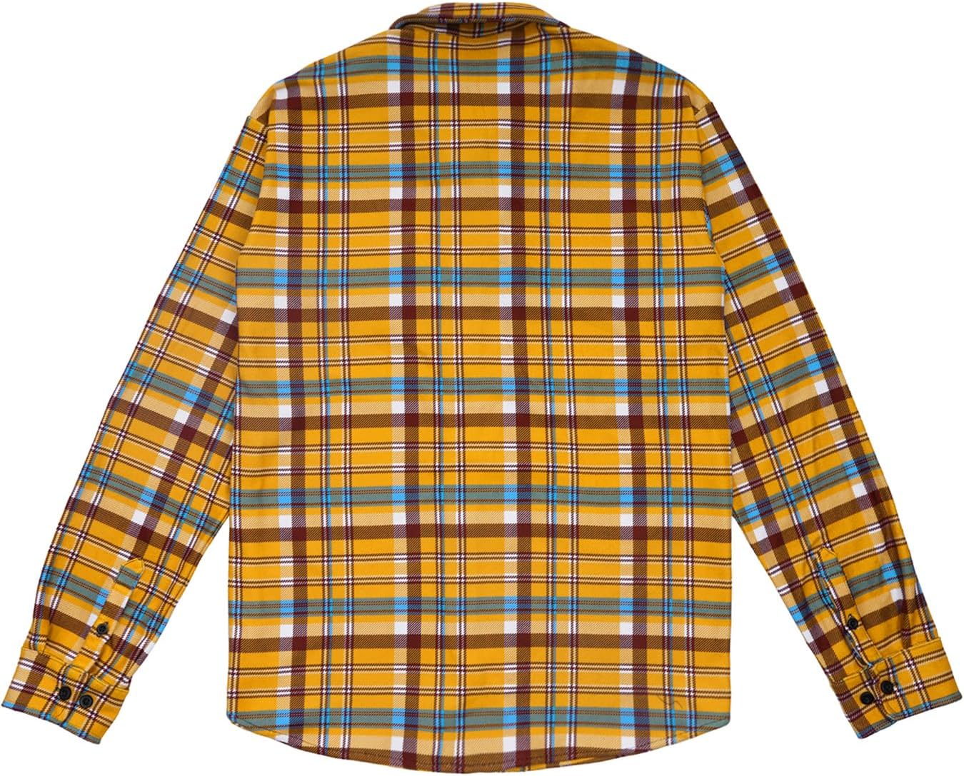 KYKU Men's Fleece Shirt Long Sleeve Casual Soft Button Down Shirt, Double-Sided Plaid Print, Two Chest Pockets - Image 3