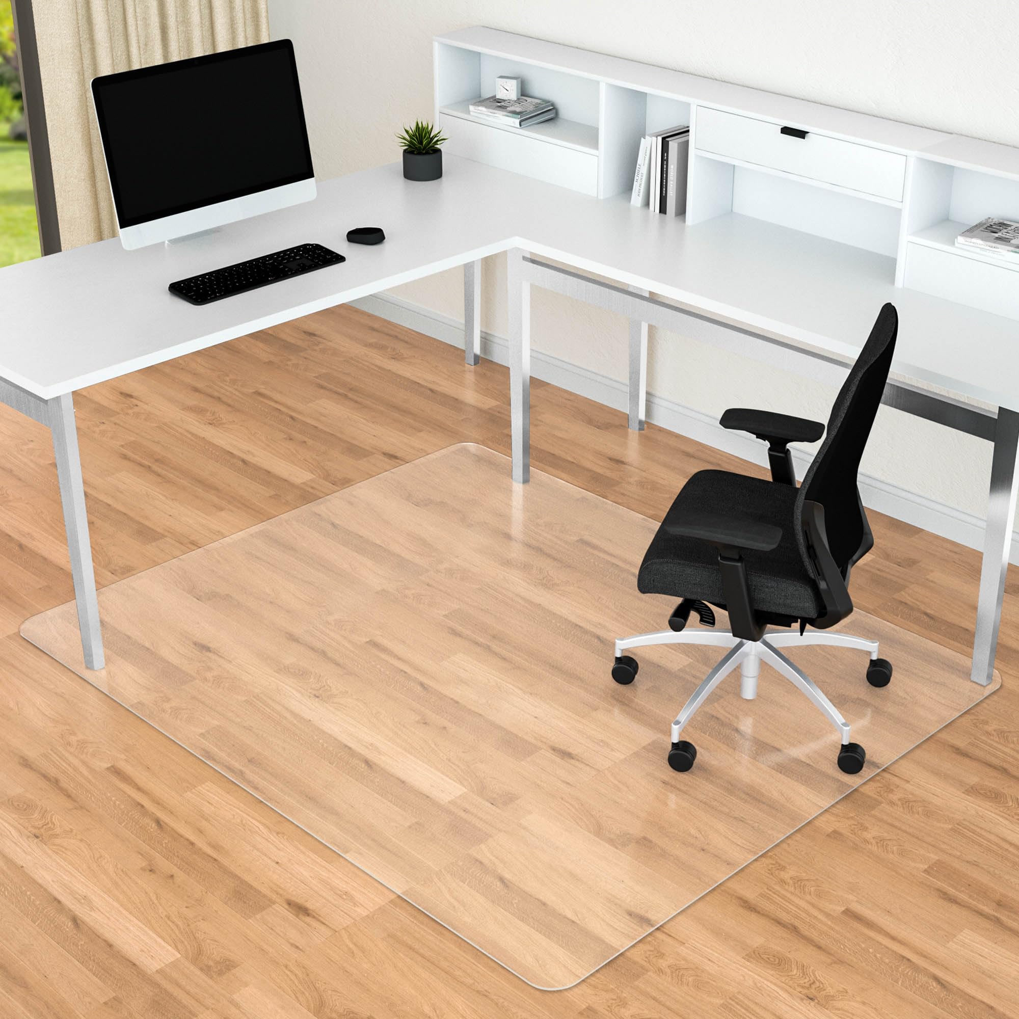 Large Chair Mat for Hard Floors, 48? x 60? Clear Floor Protector Mat, Easy Rolling Desk Chair Mats for Hardwood, Easy to Clean (Rectangle)