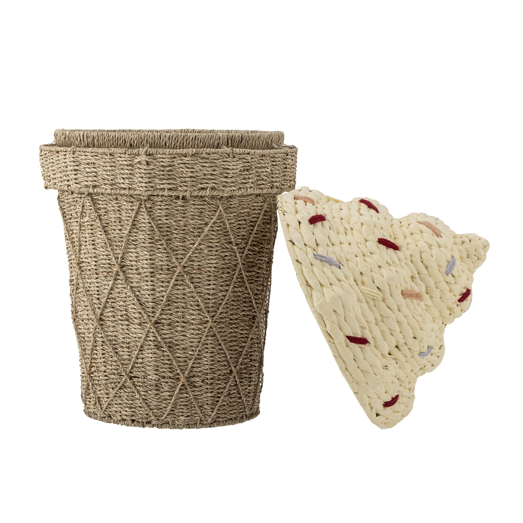 Bloomingville [DL] Cillie Korb mit Deckel, Natur, Wasserhyazinthe; D40xH72 cm