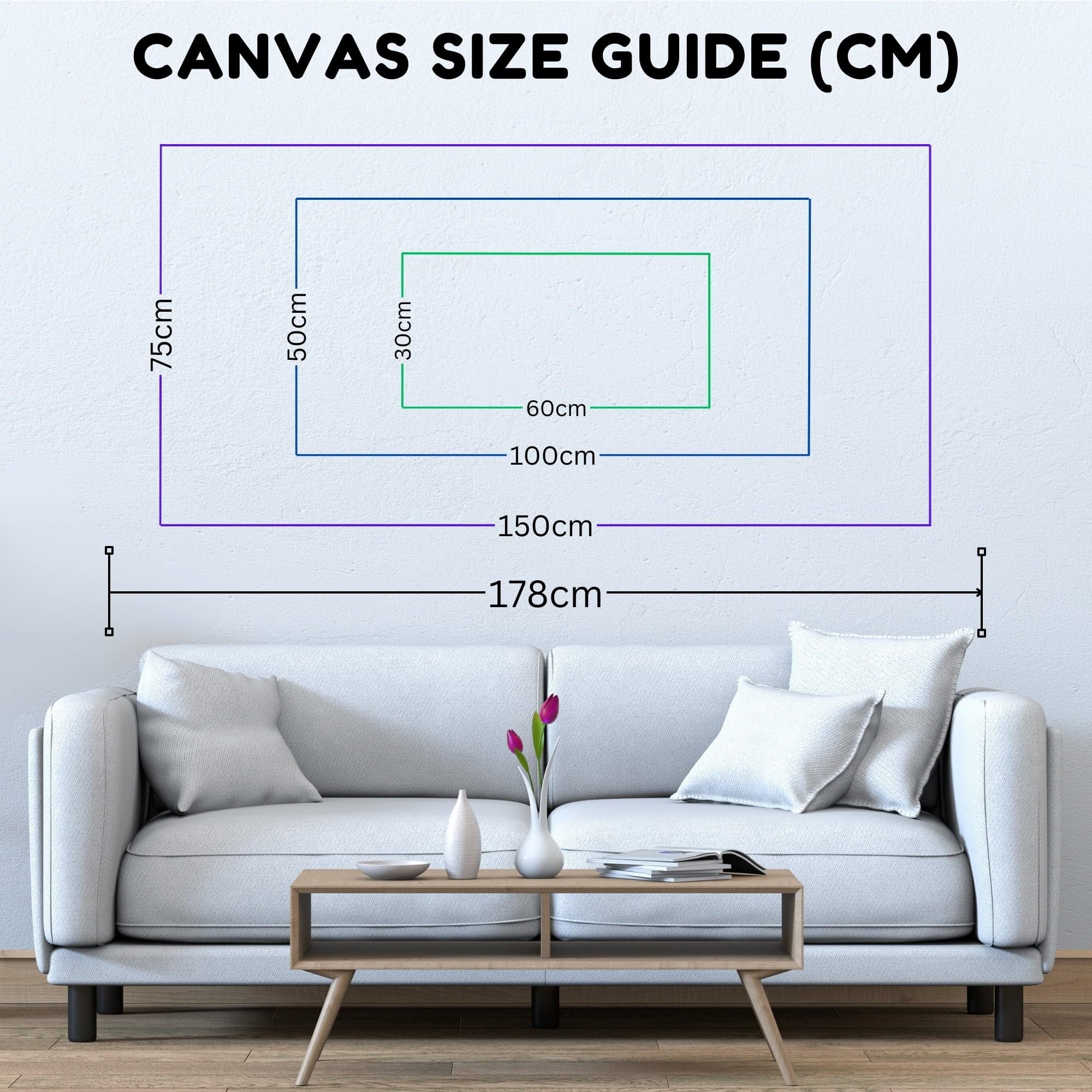 YESARTYES Nature Milky Way Landscape - Canvas Wall Art Print 24×36 inch (60×90 cm) - Vertical / 1.25 inch (3 cm)