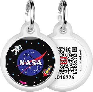 Pet ID Tag for Dog Cat with QR Passport Global Search System of Lost Pets - Digital ID Dog Tag - NASA