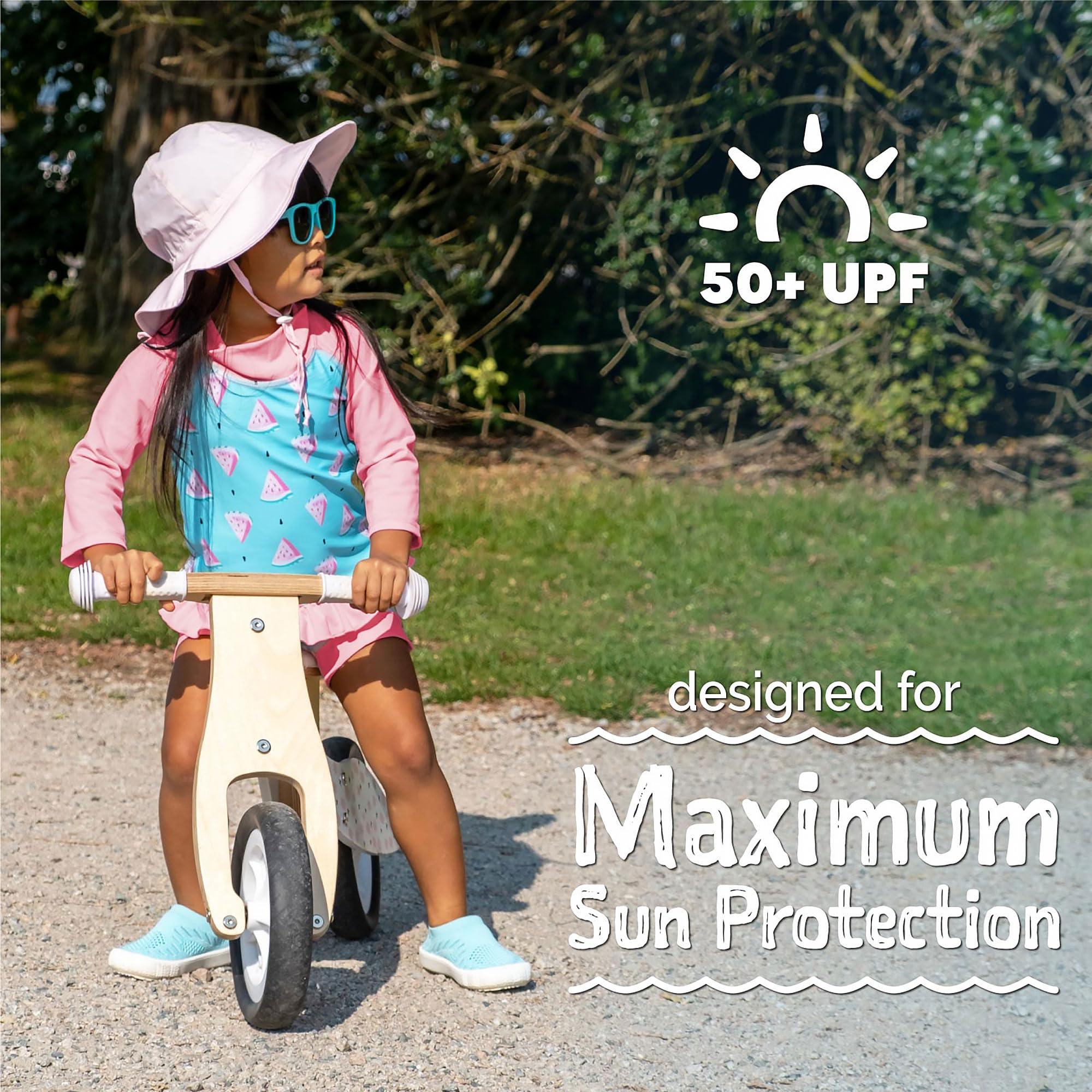 JAN & JUL Baby Girl UV Protective High Neck Swim Suit, Quick-Dry (18-24m, Watermelon)