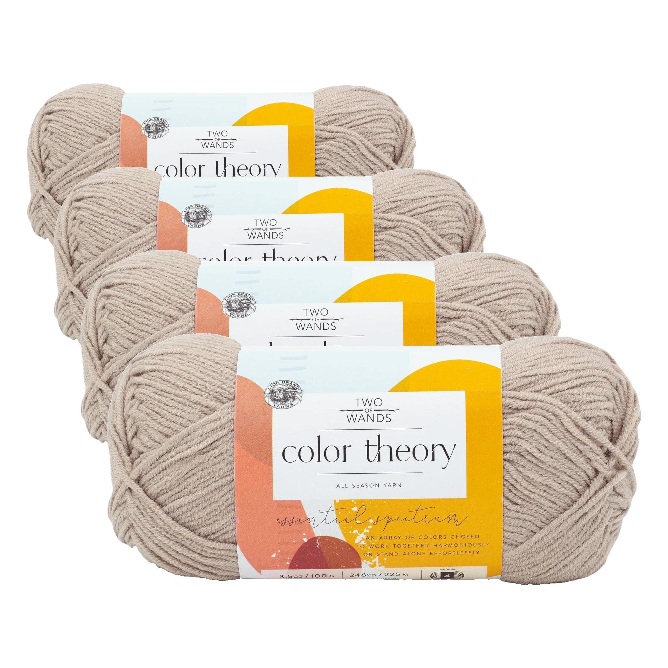 Lion Brand Yarn Two of Wands: Color Theory Yarn, Bone (Pack of 4)