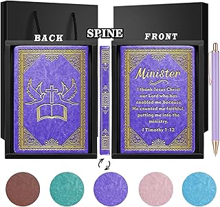 Minister Gift Pastor Gifts Minister Lined Journal Praying Religious Gift, 150Sheets 300 Pages, Minister Appreciation A5 Notebook,1 Pack (Purple)(Minister-Purple)