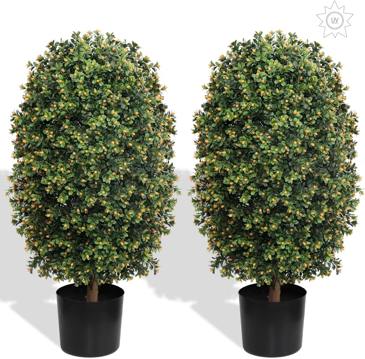 Artificial Topiary Boxwood Tree 3FT31.5Inch OrangeFruit