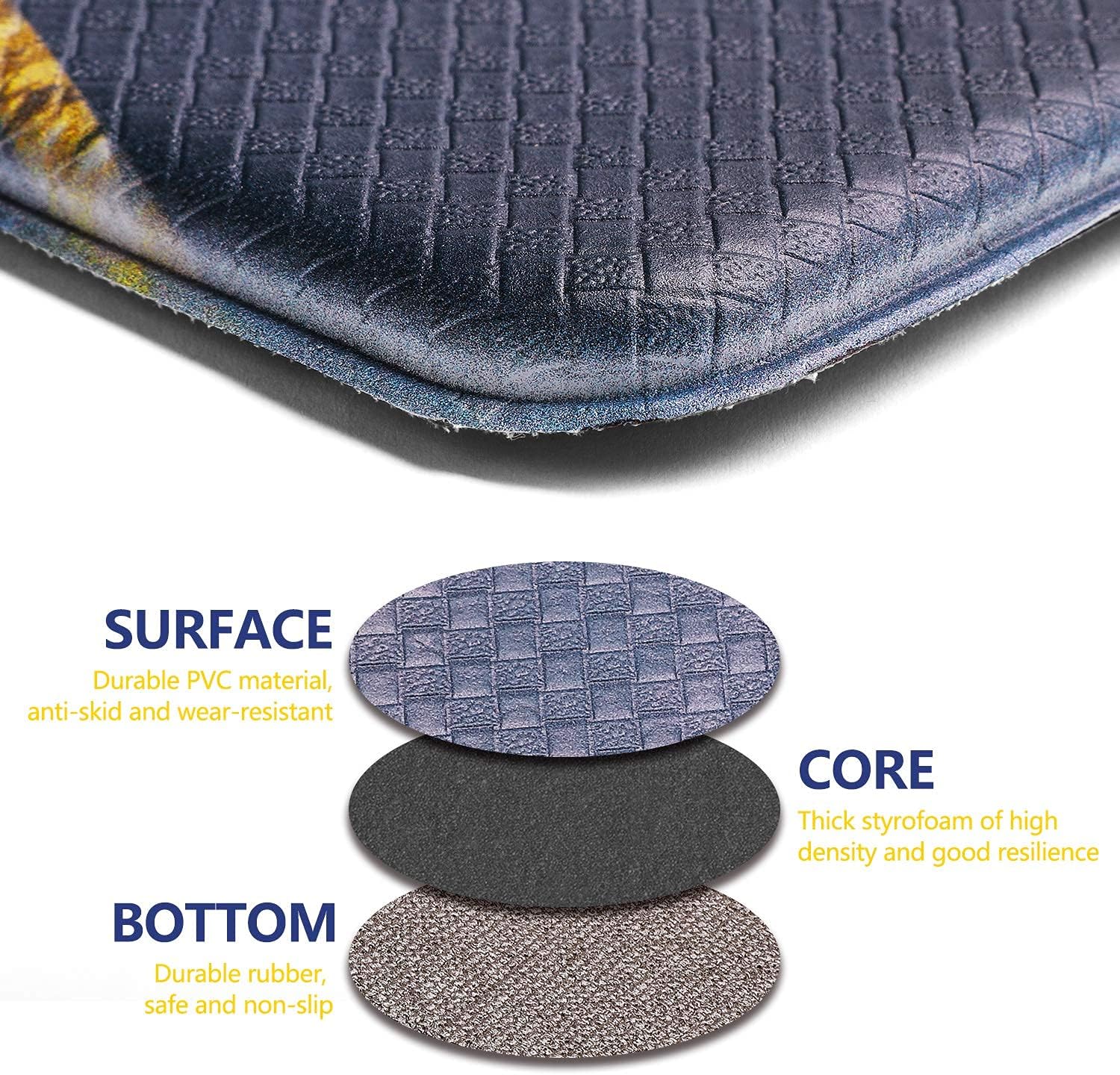 DELXO Kitchen Mat Rug Set [2 PCS] for Kitchen, Bathroom, Living Room - Soft, Absorbent Extreme Comfort Material, Anti Fatigue Non-Slip - Easy Clean Machine Washable - (18"x47" +18"x30", Ceramic Tile)