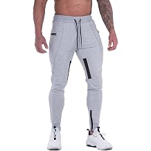 FIRSTGYM Mens Joggers Sweatpants Slim Fit Workout Training Thigh Mesh Gym Jogger Pants with Zipper Pockets