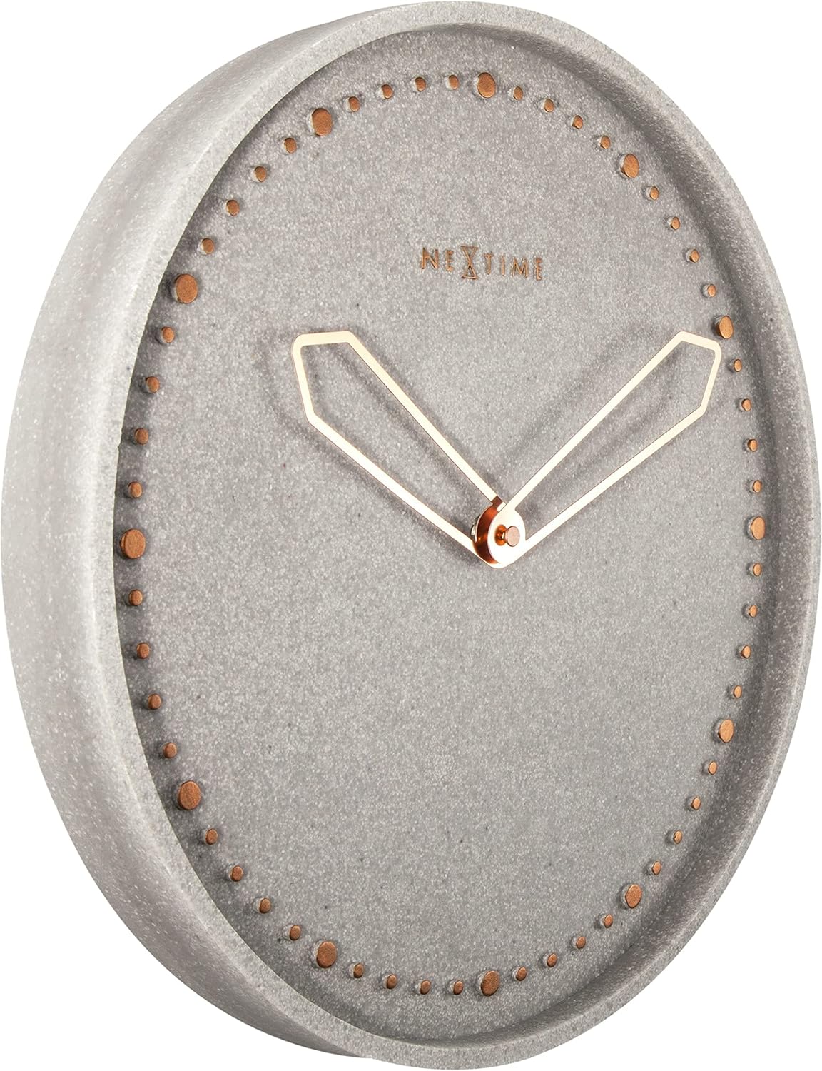 NEXTIME Unek Goods Cross Wall Clock | 13.78" Diameter | Grey | Poly Resin | Battery Operated