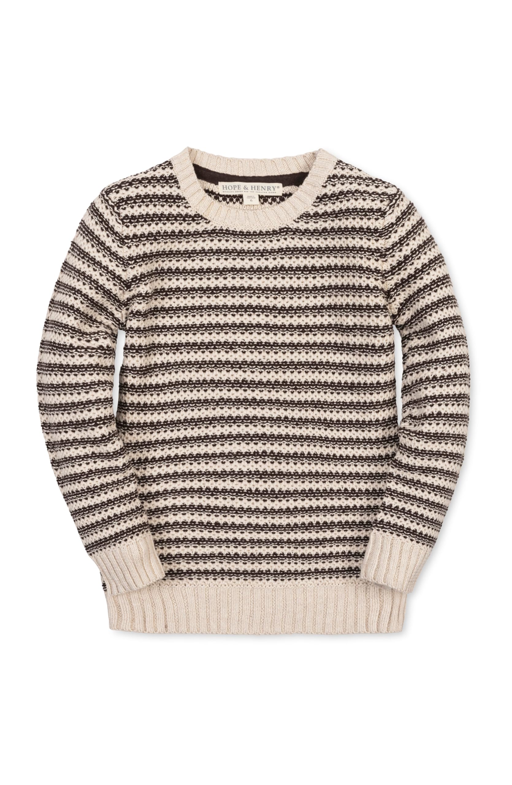 Hope &amp; Henry Boys' Long Sleeve Crew Neck Pullover Sweater