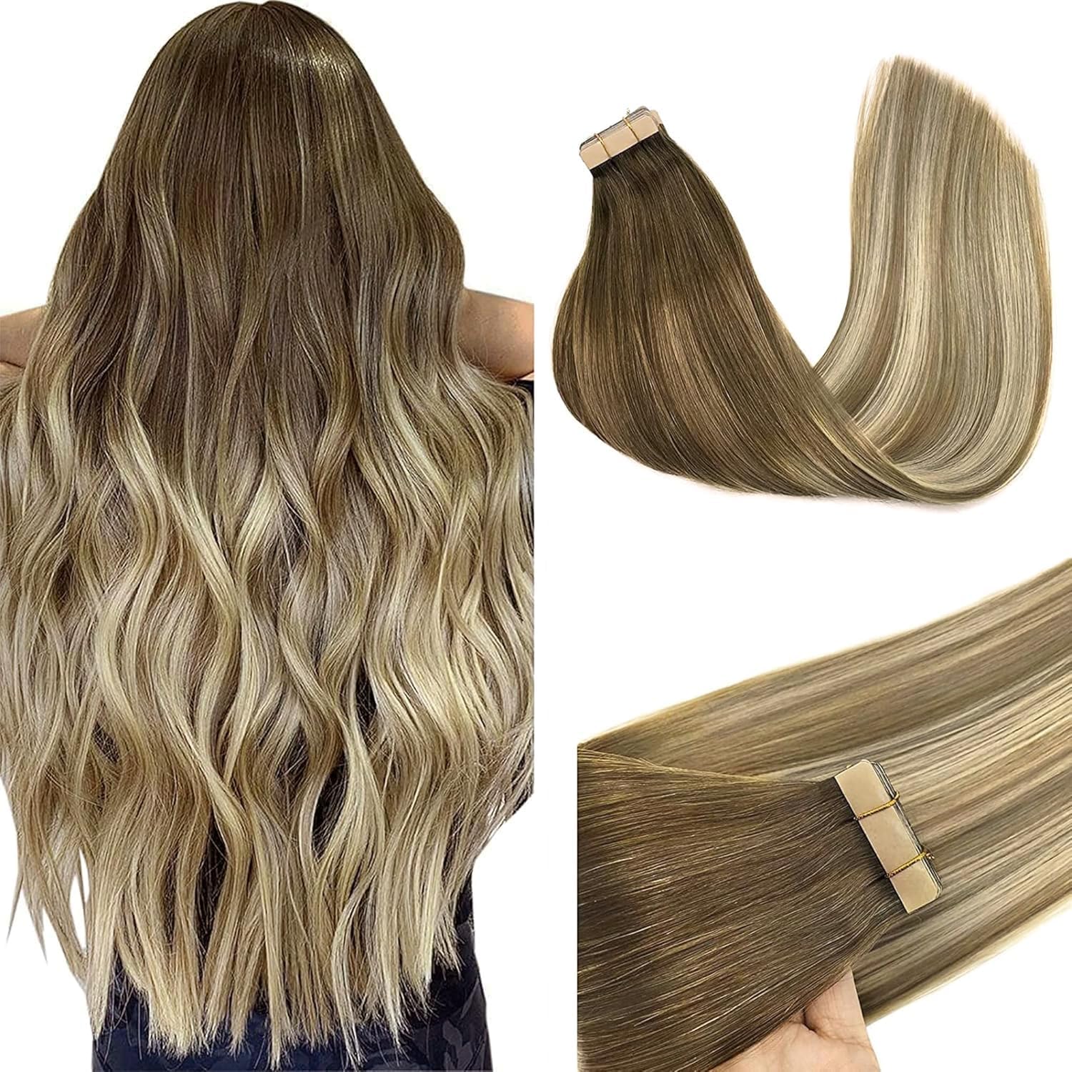 GOO GOO Tape in Extensions Echthaar, Tape Extensions Echthaar