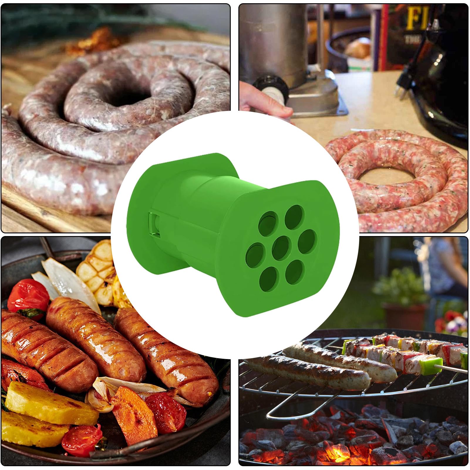 Balkan Cevapcici Maker - 7 Saucisses De Viande Réutilisable | Gadgets De Cuisine En Morceaux De Saucisse Pour Grilles Pour Barbecue, Hot Dog Et Outil De Création De Cevapi, Presse À La Viande F