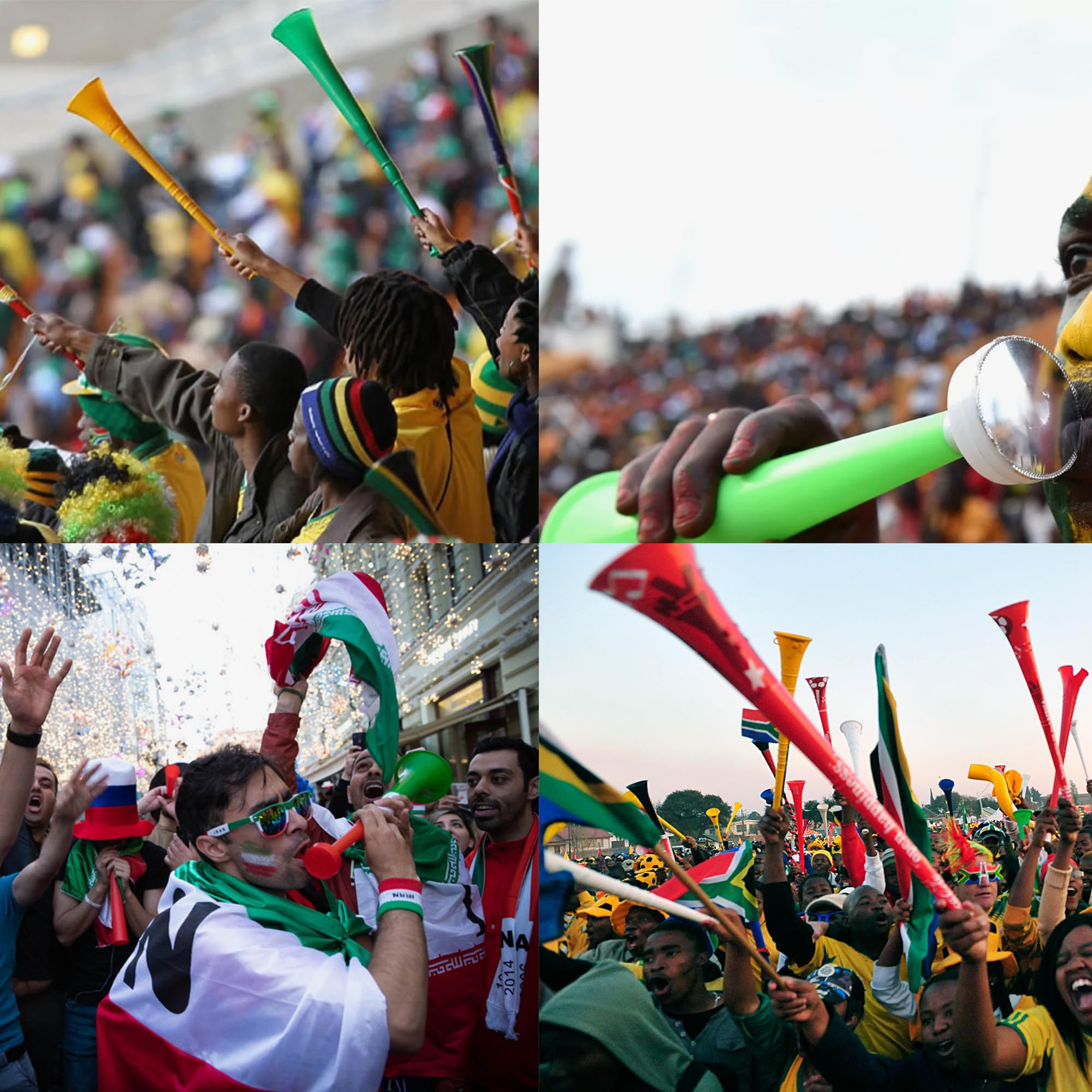4 Pcs Vuvuzela Sonido Fuerte Fanfarria Fútbol Tröte Muy Fuerte Trompeta Porristas Cuerno Krachmacher Tocando Trompetas Plástico Espectadores Fans Trompeta Estadio Partido Fútbol — view 5
